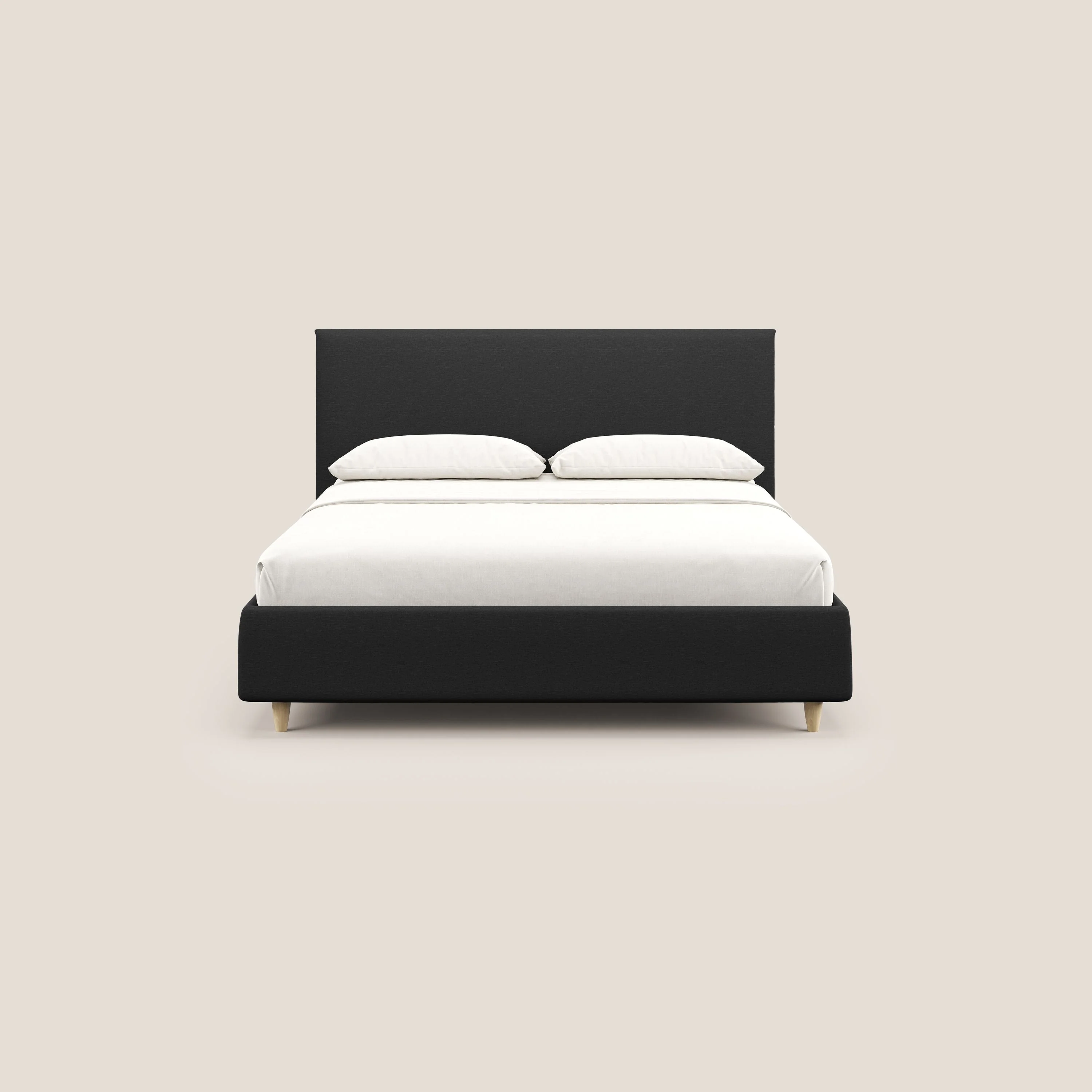 Teresa lit avec coffre déhoussable en tissu mixte coton imperméable T13 anthracite - Image 3