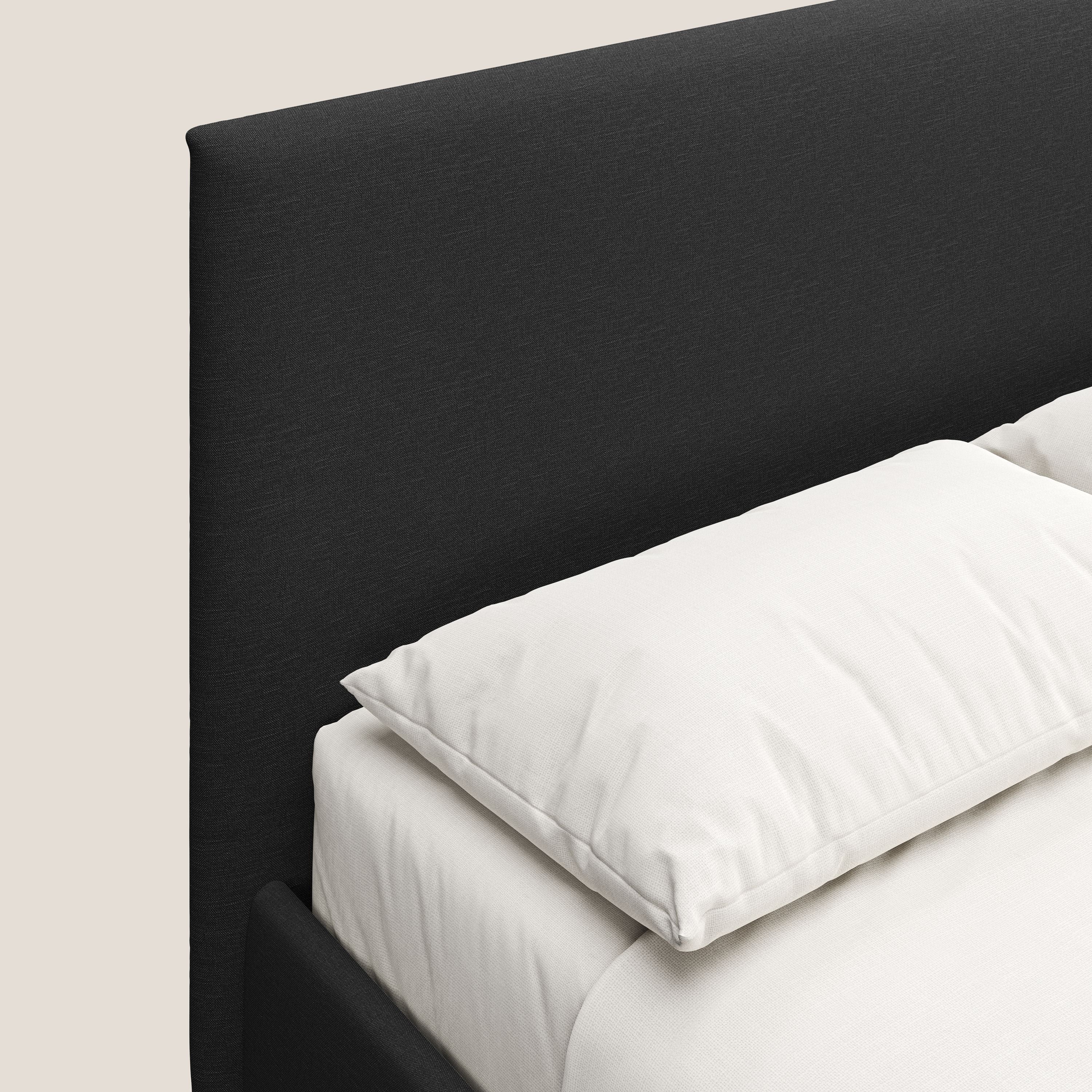 Teresa lit avec coffre déhoussable en tissu mixte coton imperméable T13 anthracite - Image 6