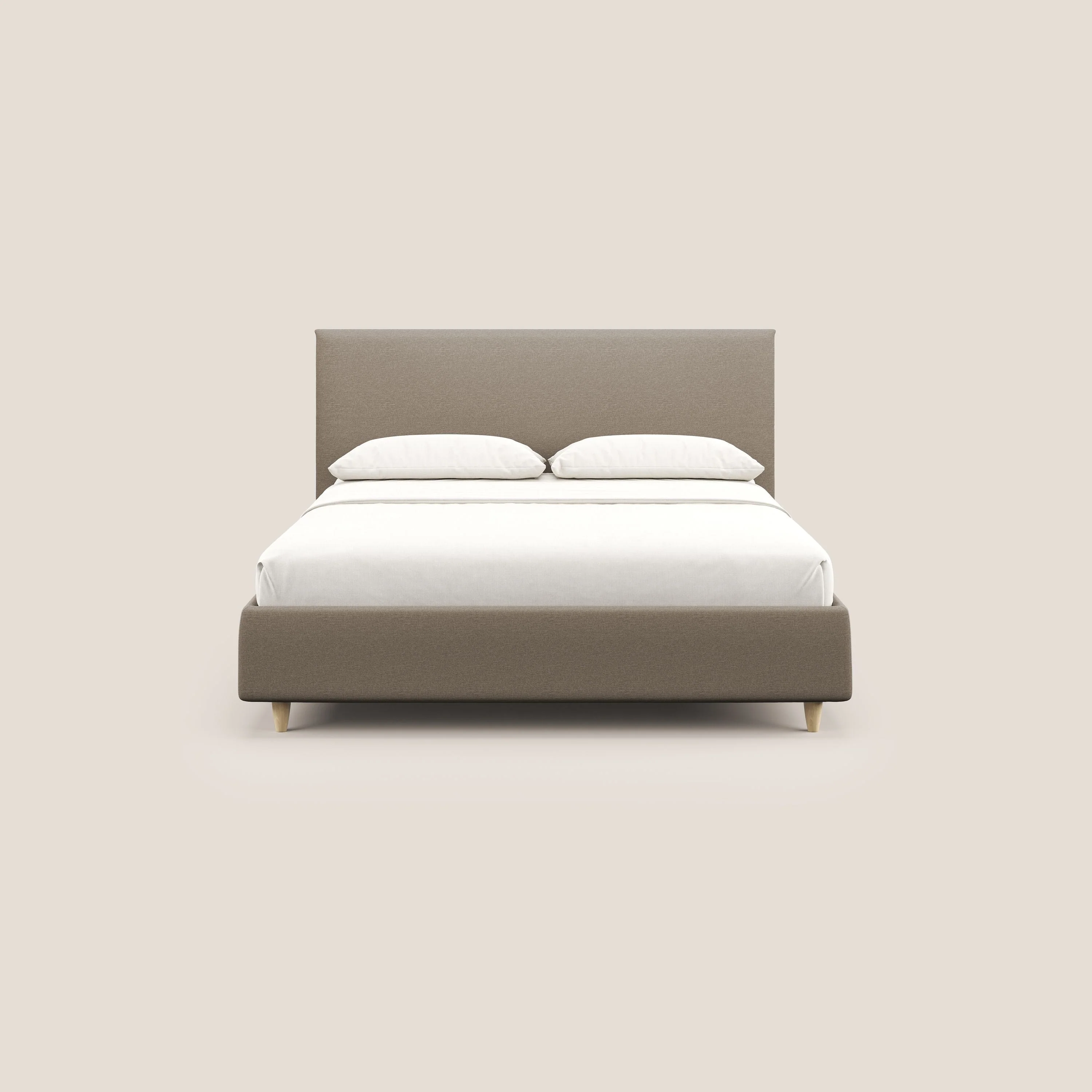 Teresa lit avec coffre déhoussable en tissu mixte coton imperméable T13 beige - Image 3