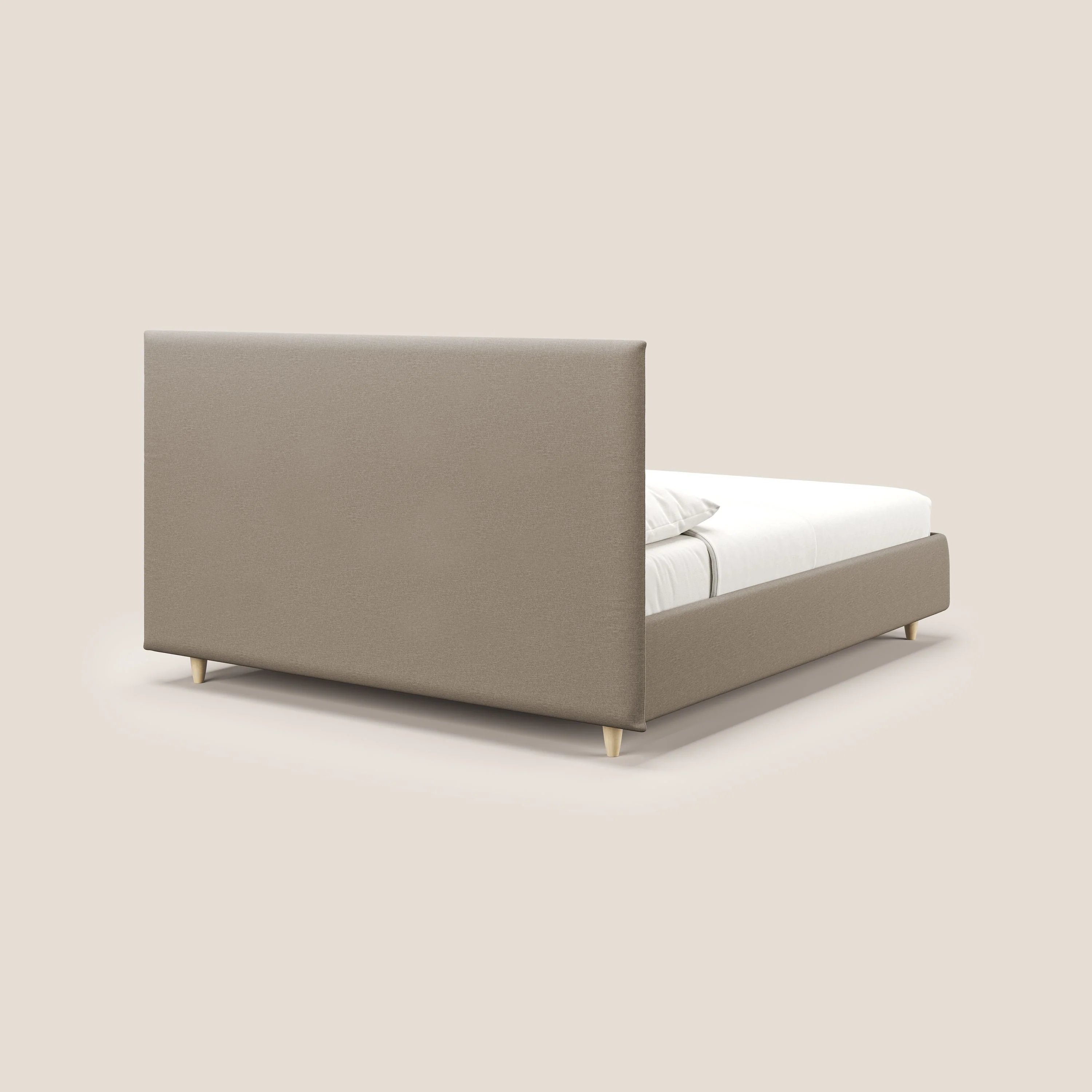 Teresa lit avec coffre déhoussable en tissu mixte coton imperméable T13 beige - Image 5