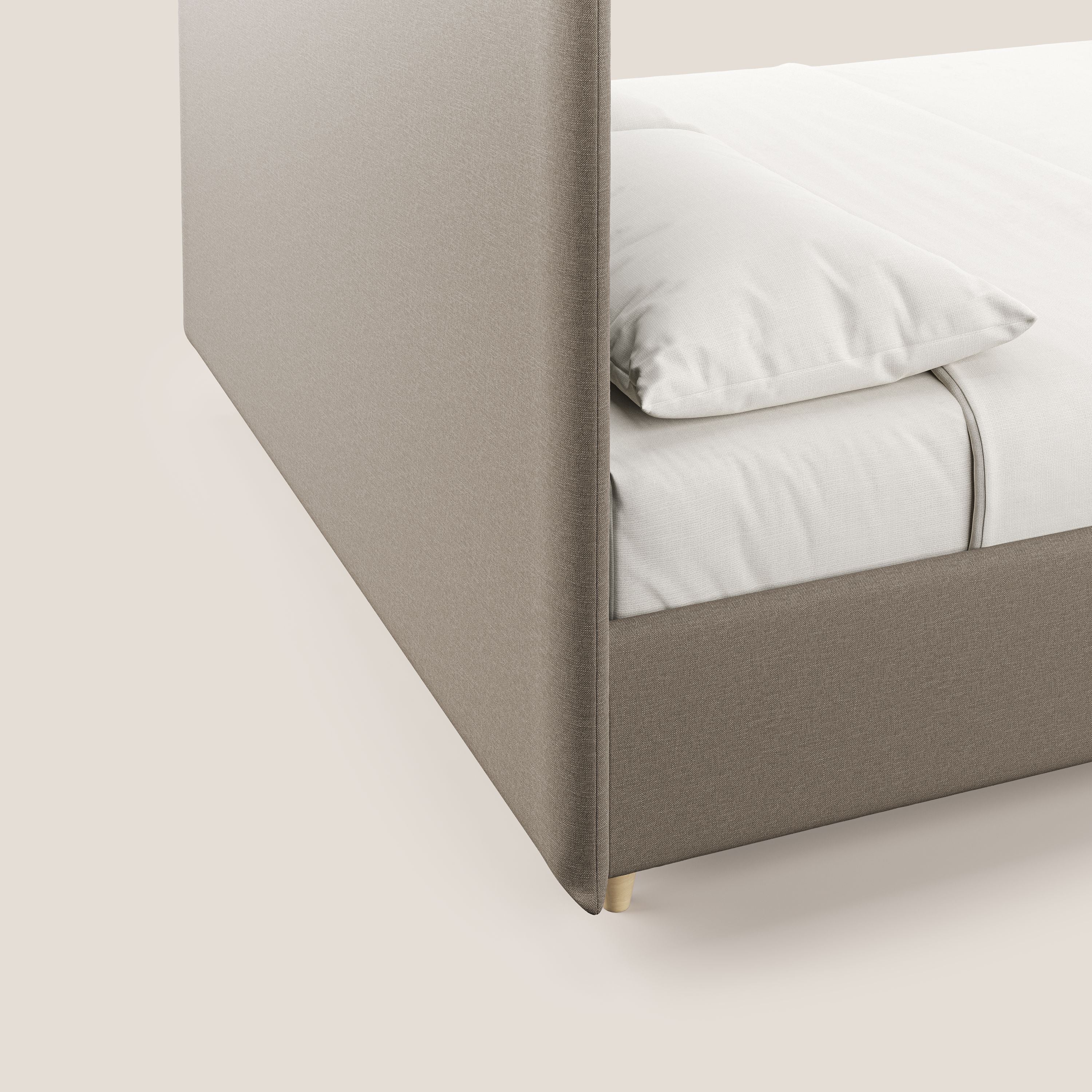 Teresa lit avec coffre déhoussable en tissu mixte coton imperméable T13 beige - Image 7