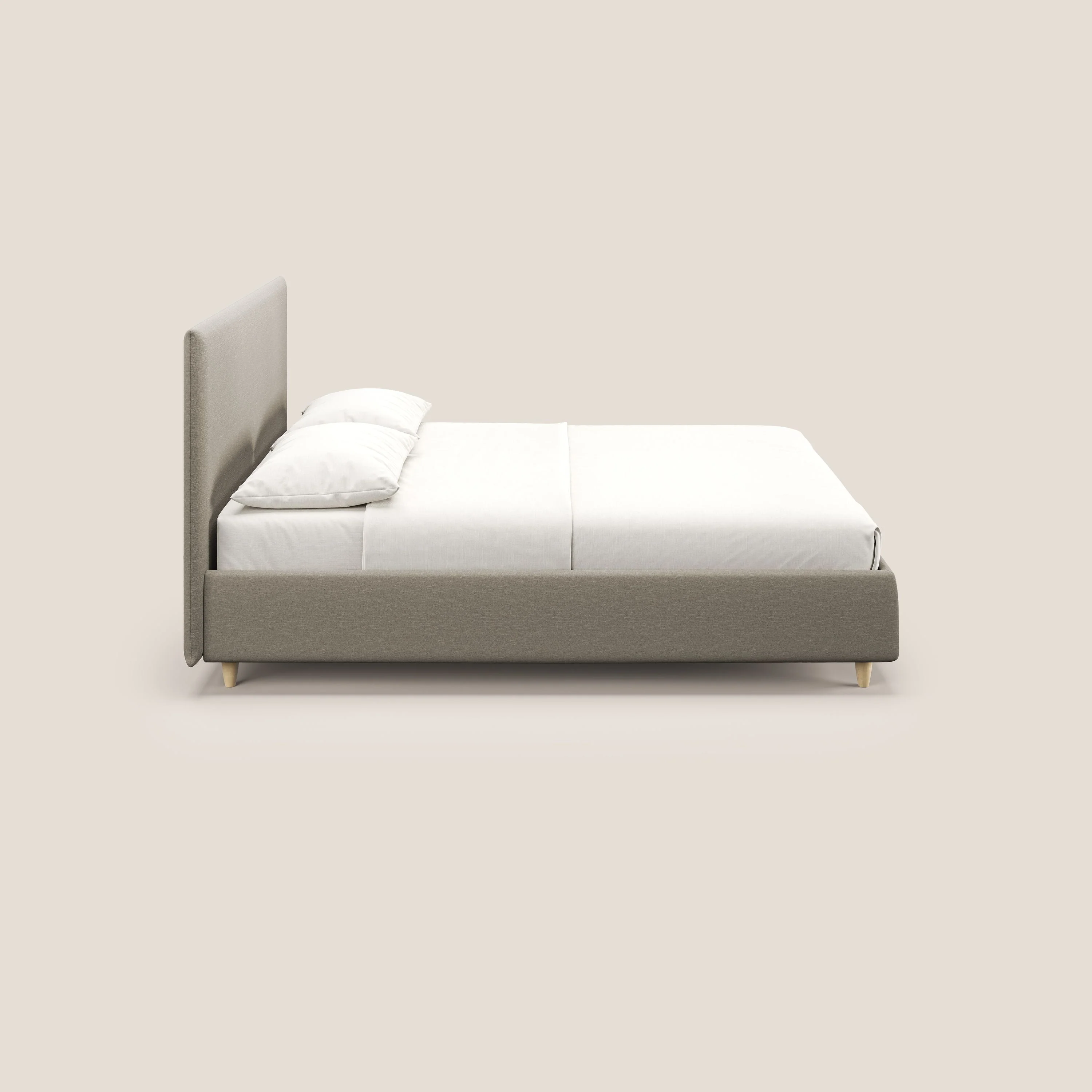 Teresa lit avec coffre déhoussable en tissu mixte coton imperméable T13 crème - Image 4