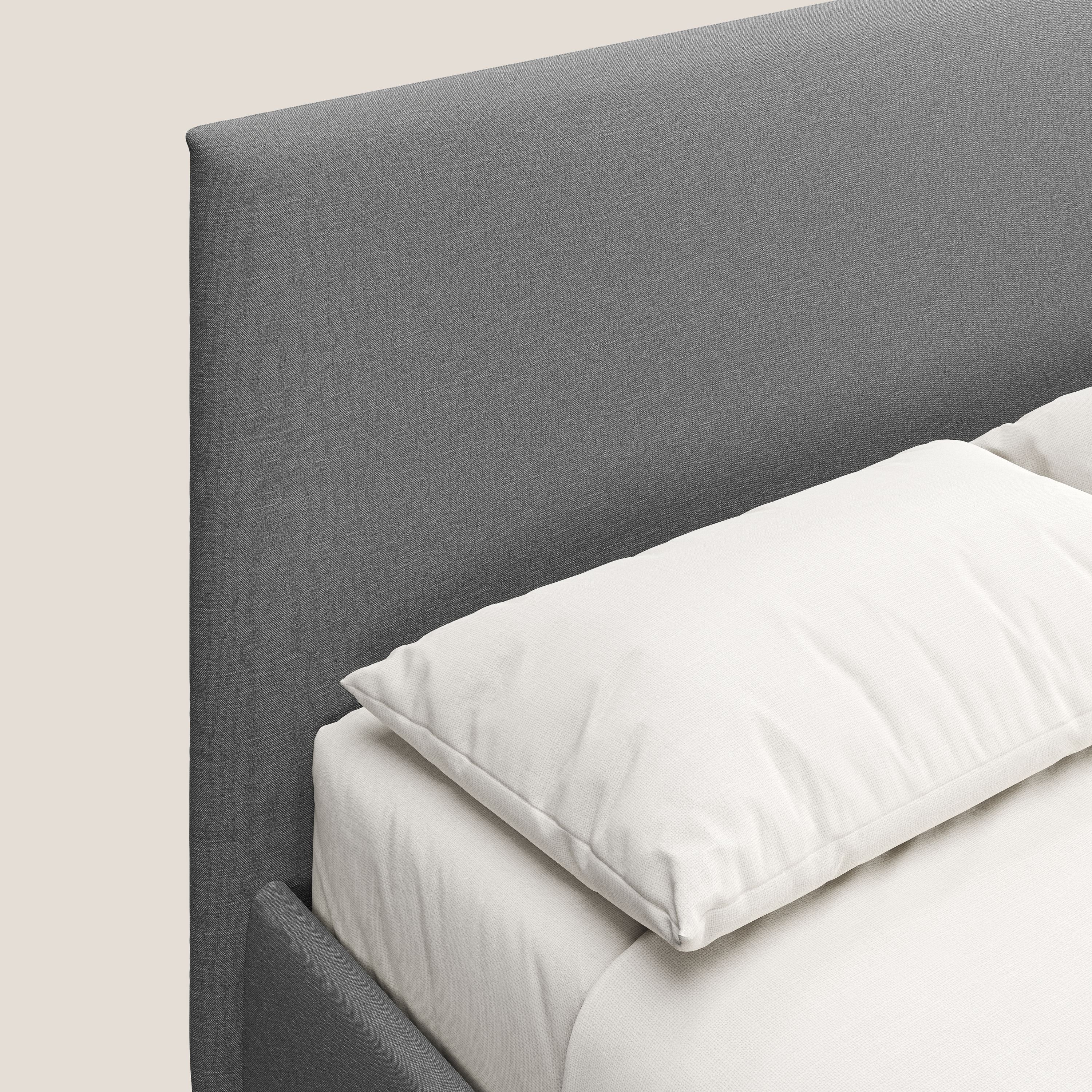Teresa lit avec coffre déhoussable en tissu mixte coton imperméable T13 gris - Image 6