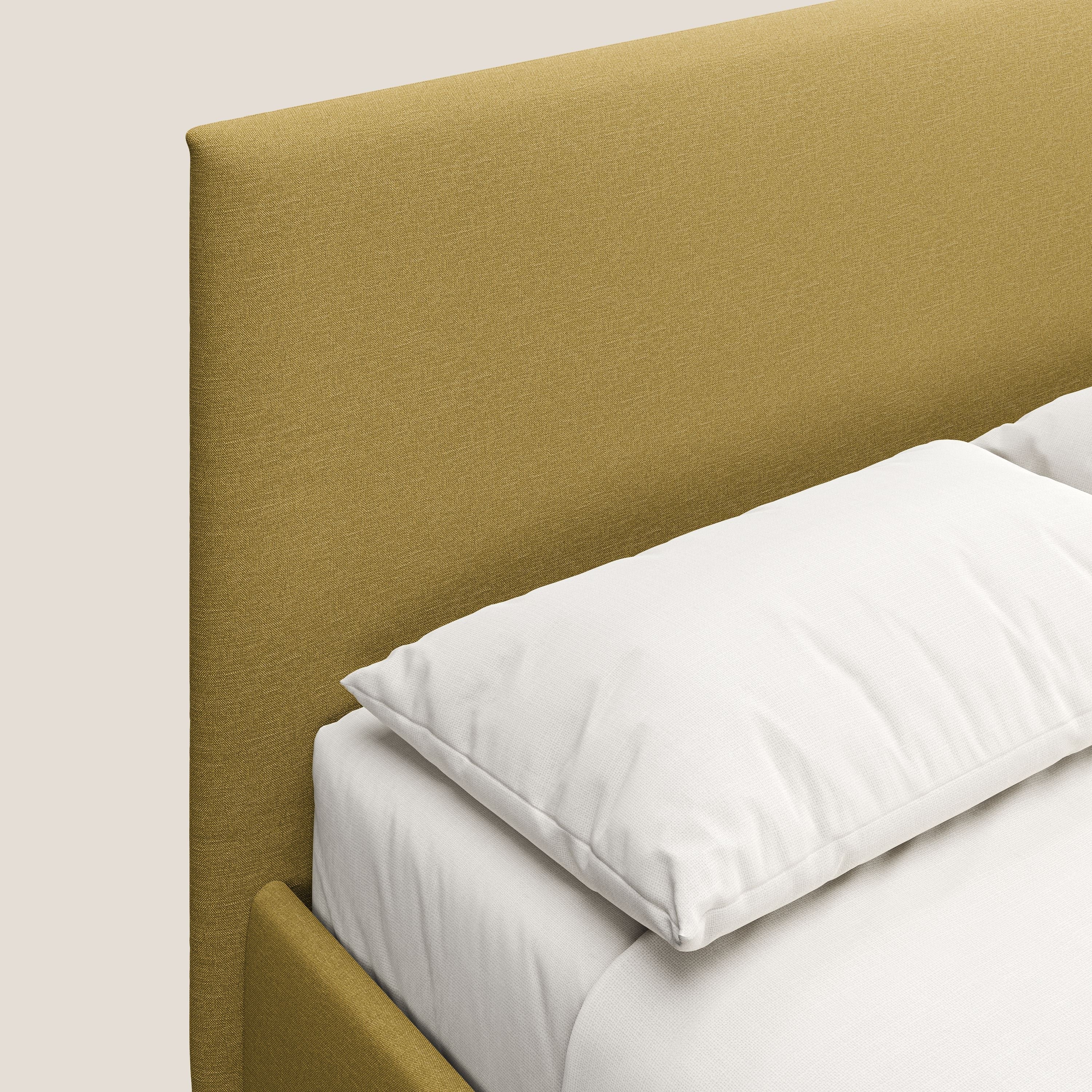 Teresa lit avec coffre déhoussable en tissu mixte coton imperméable T13 jaune - Image 6