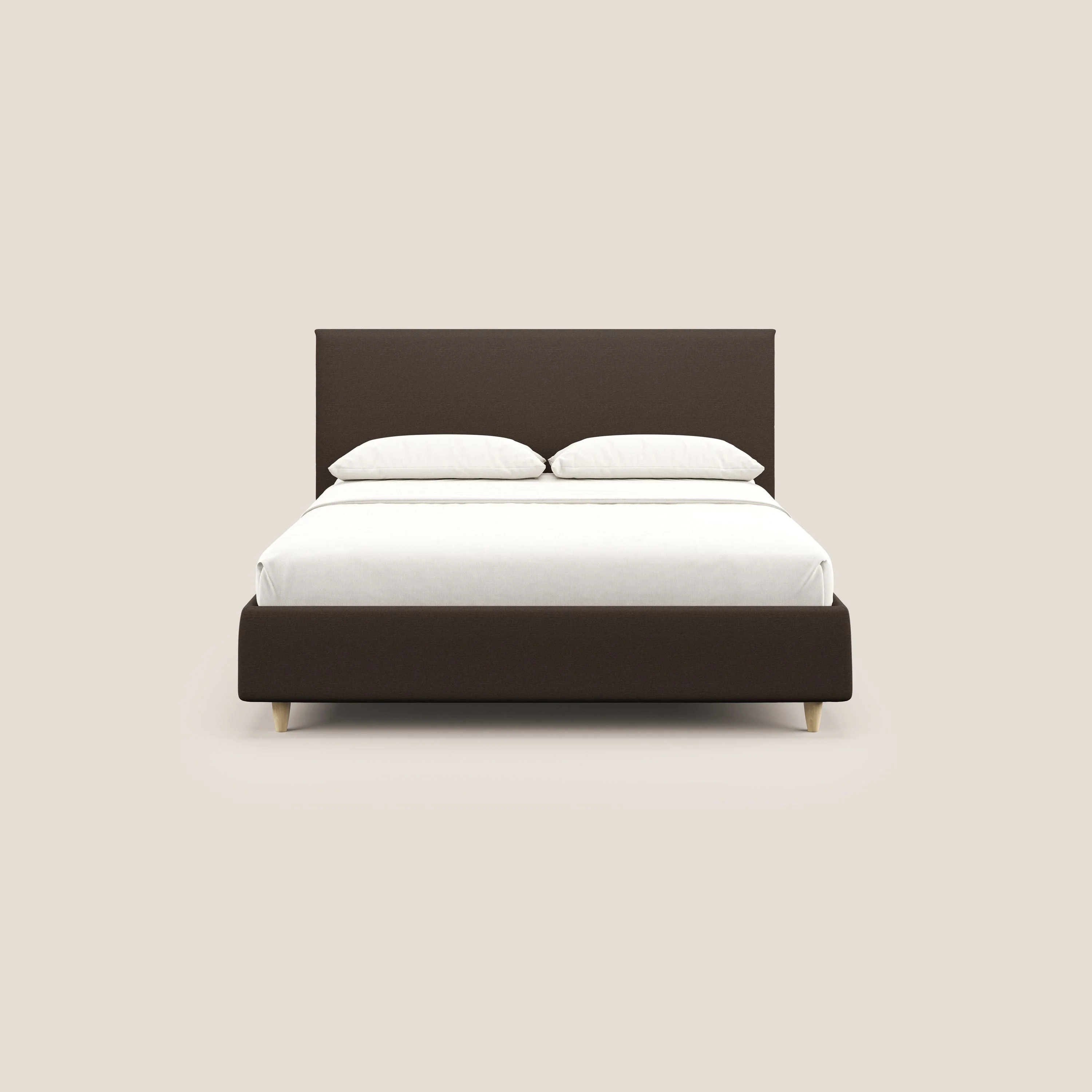 Teresa lit avec coffre déhoussable en tissu mixte coton imperméable T13 marron - Image 3