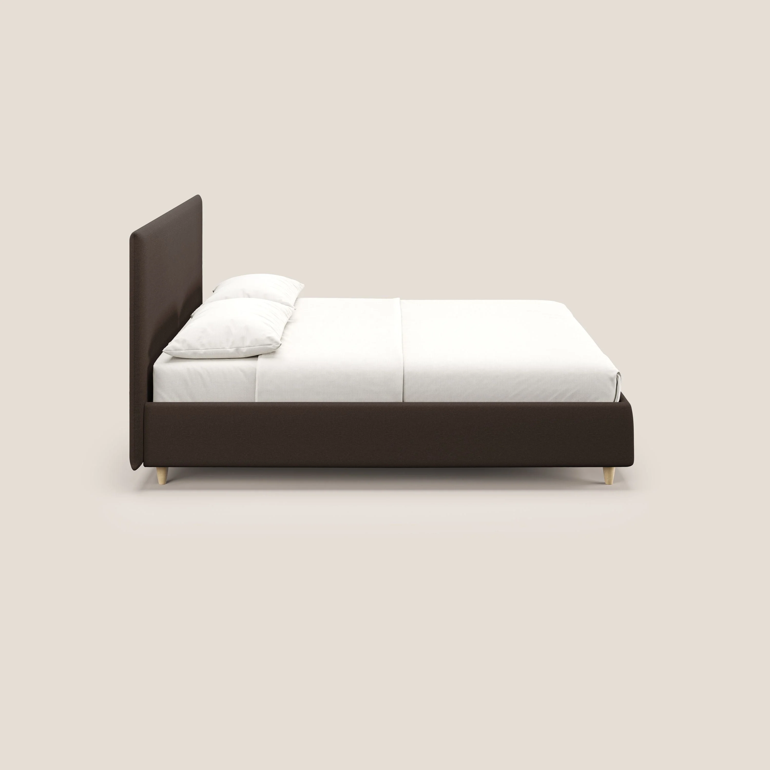 Teresa lit avec coffre déhoussable en tissu mixte coton imperméable T13 marron - Image 4