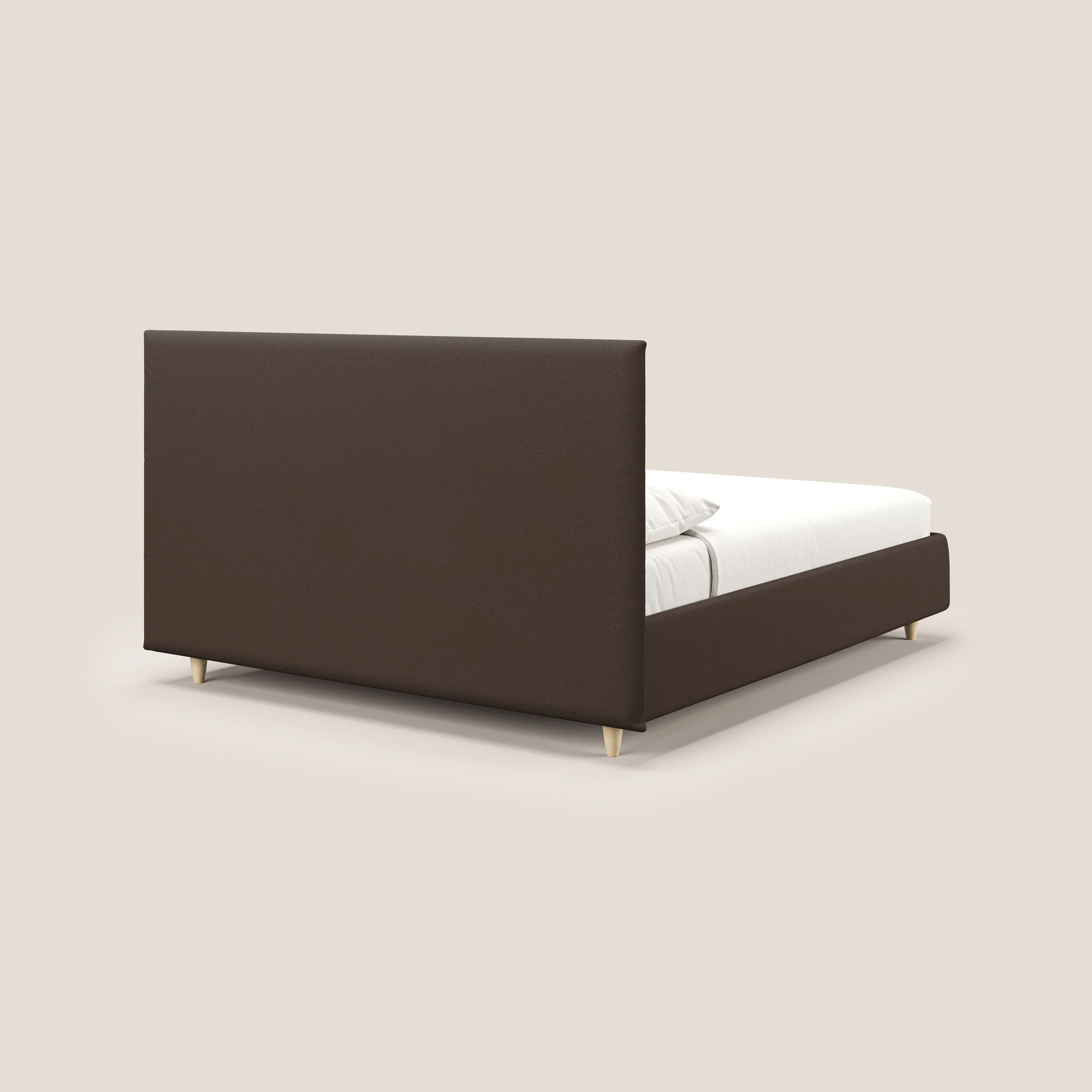 Teresa lit avec coffre déhoussable en tissu mixte coton imperméable T13 marron - Image 5