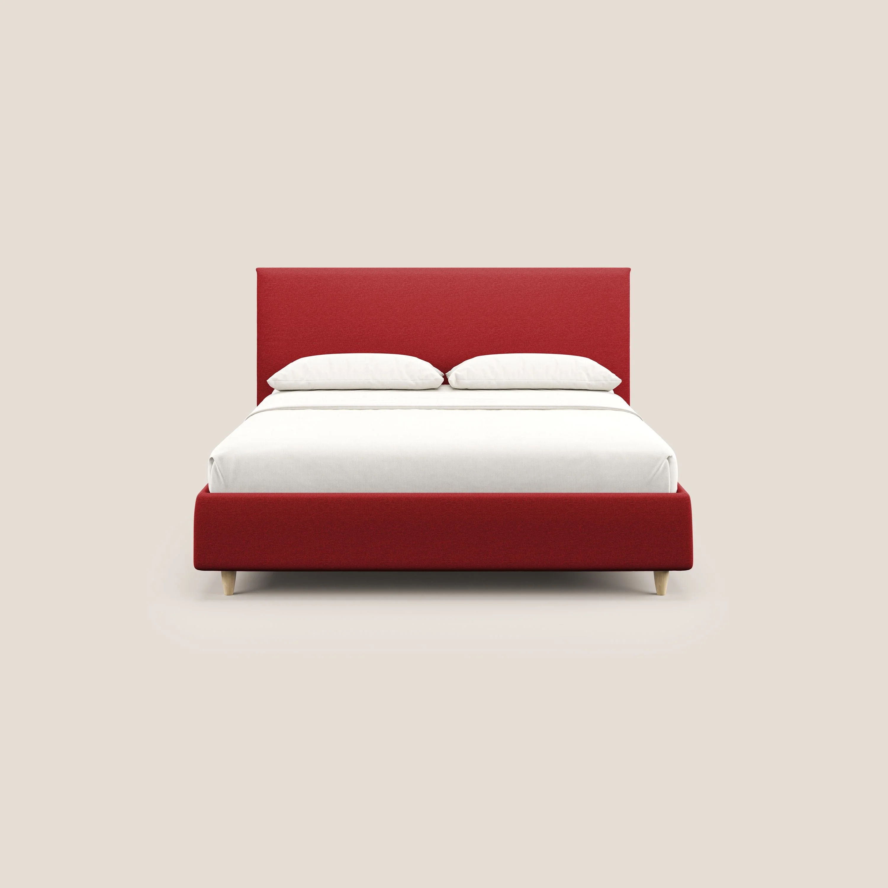 Teresa lit avec coffre déhoussable en tissu mixte coton imperméable T13 rouge - Image 3