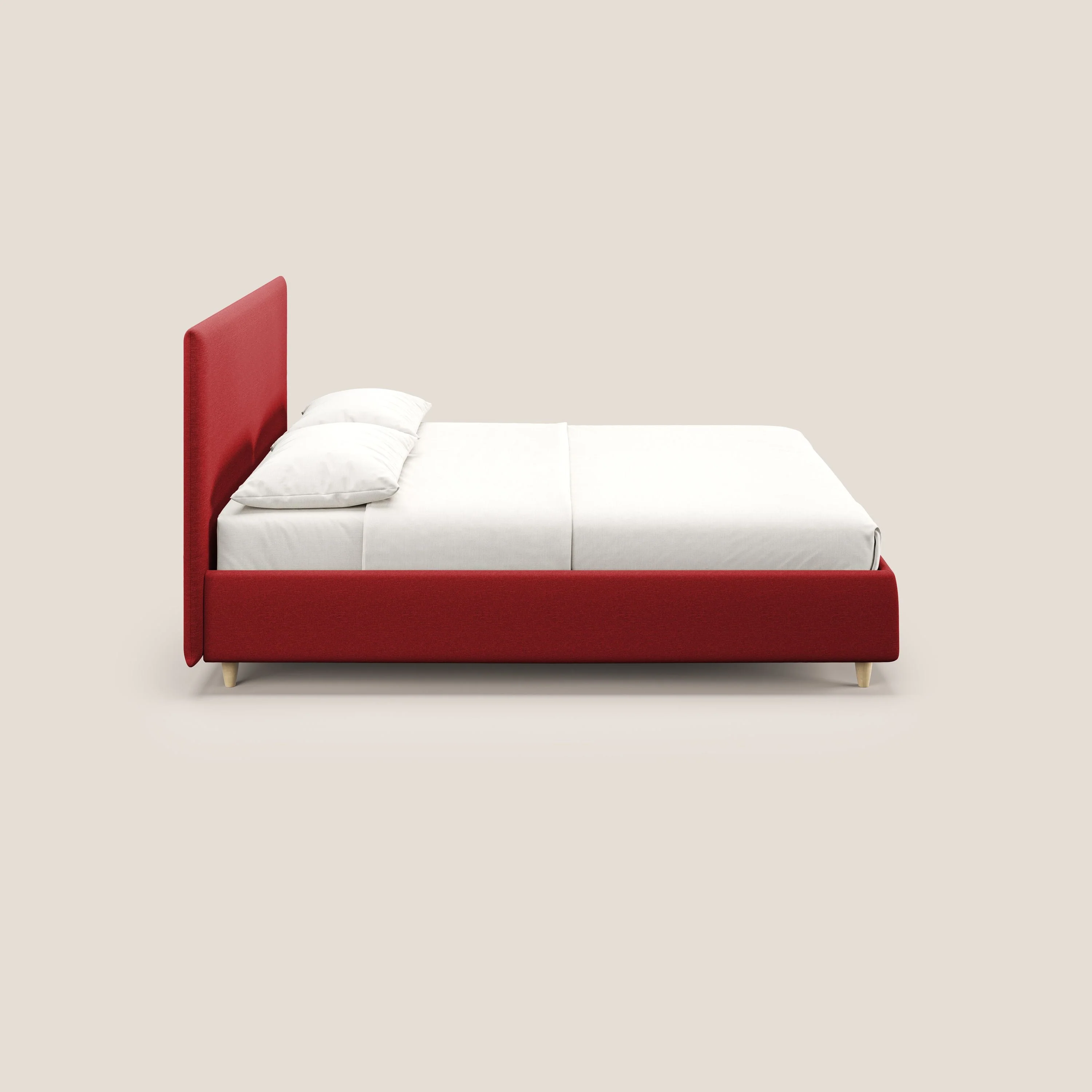 Teresa lit avec coffre déhoussable en tissu mixte coton imperméable T13 rouge - Image 4