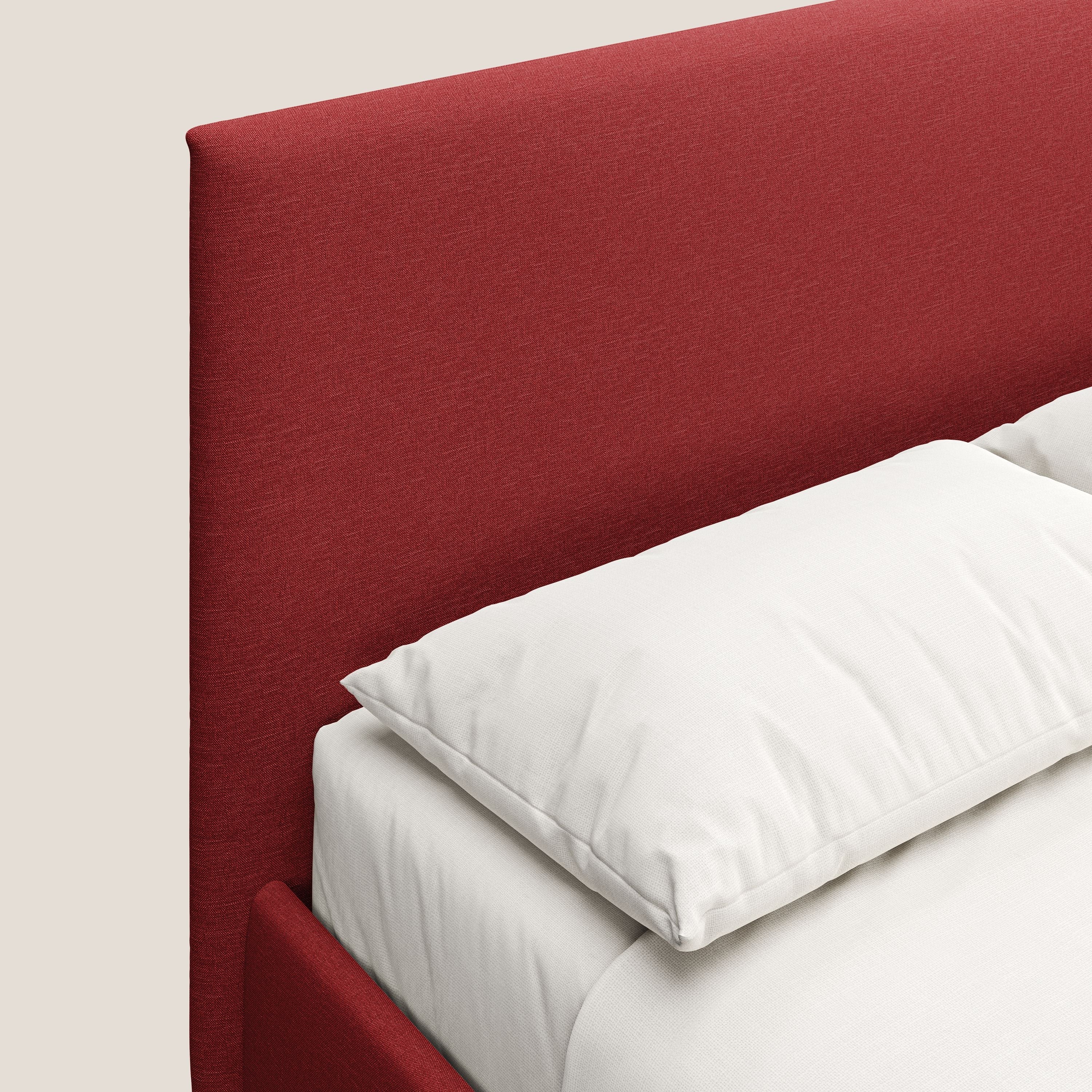 Teresa lit avec coffre déhoussable en tissu mixte coton imperméable T13 rouge - Image 6