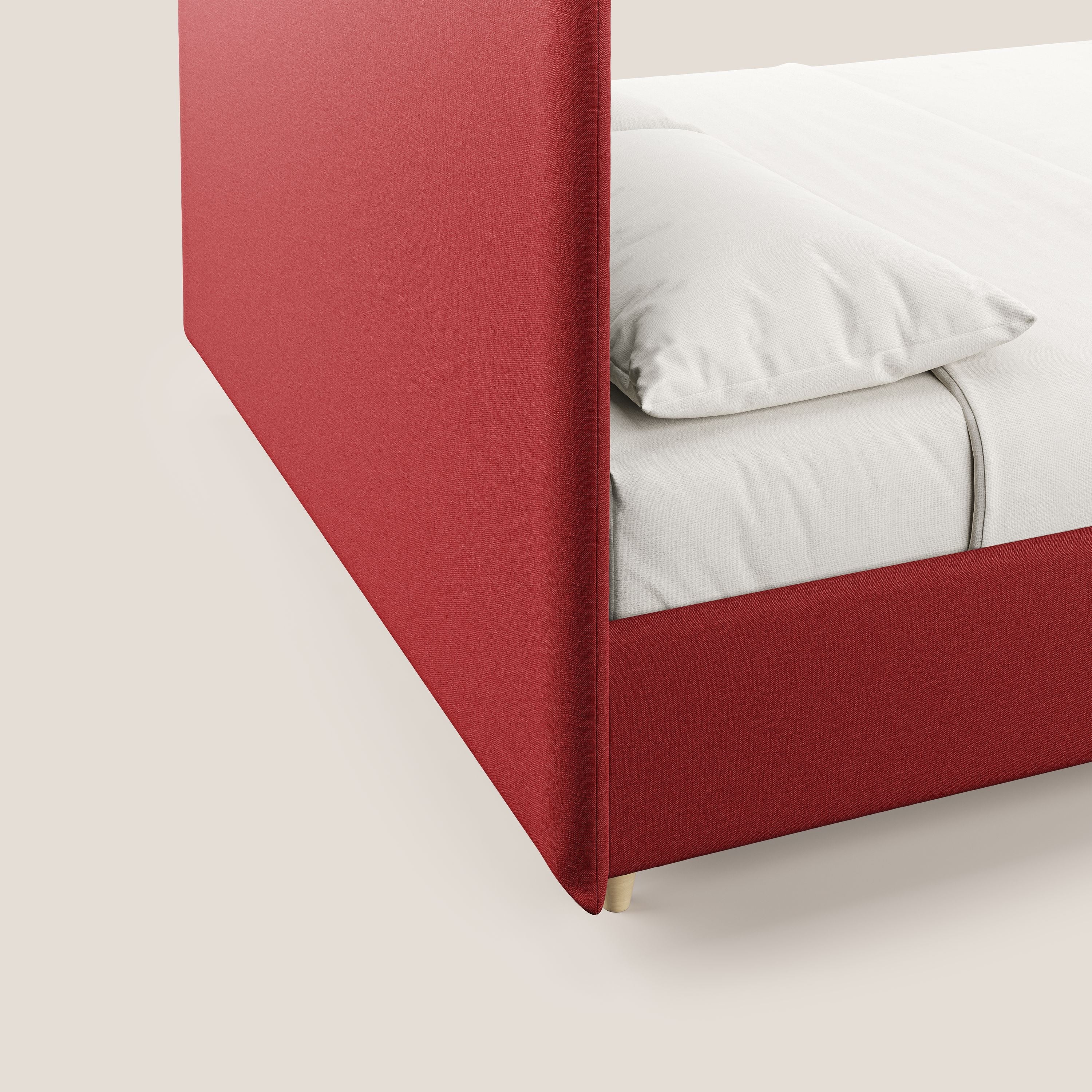 Teresa lit avec coffre déhoussable en tissu mixte coton imperméable T13 rouge - Image 7