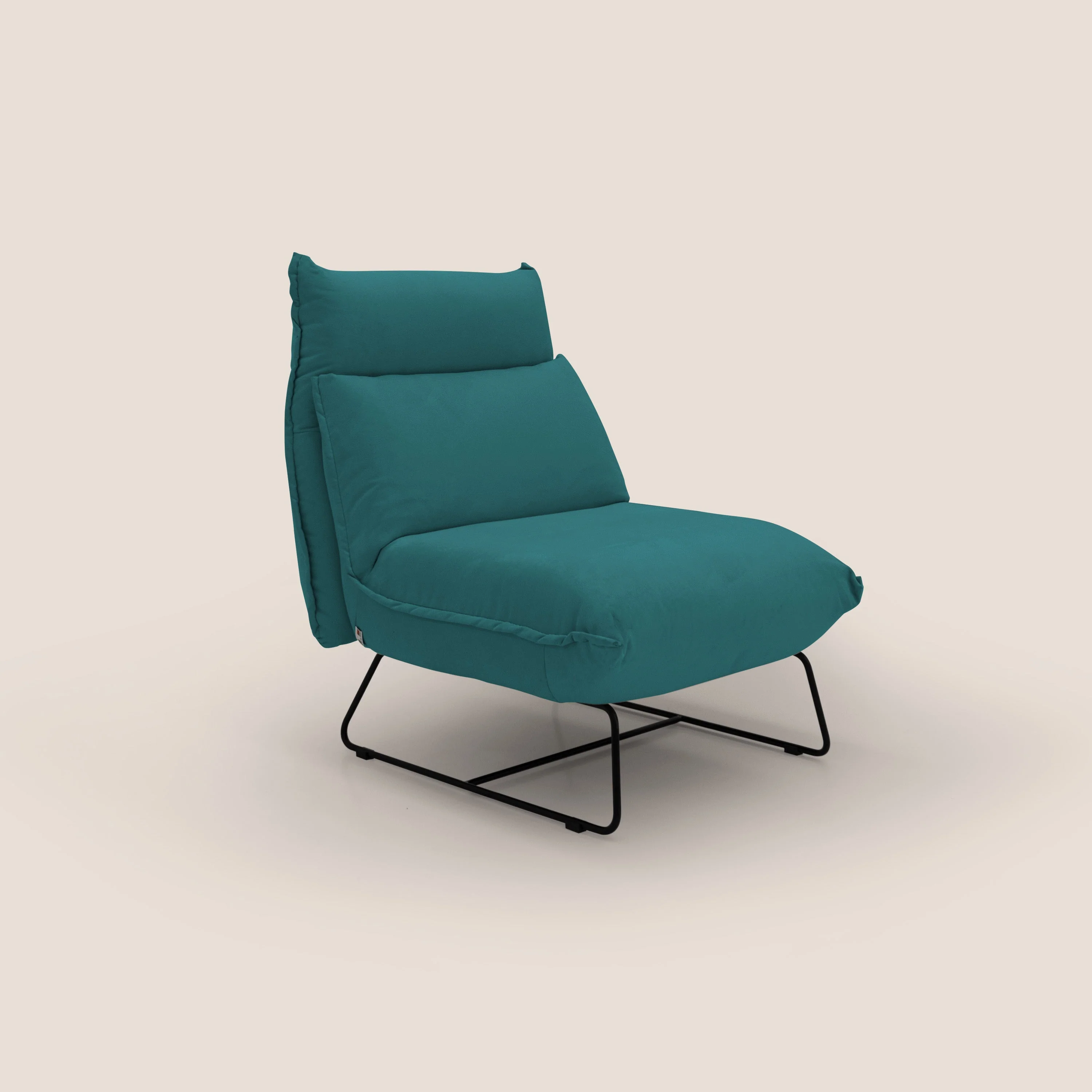 Tessa Fauteuil au design moderne en microfibre détachable T11 bleu canard - Image 2
