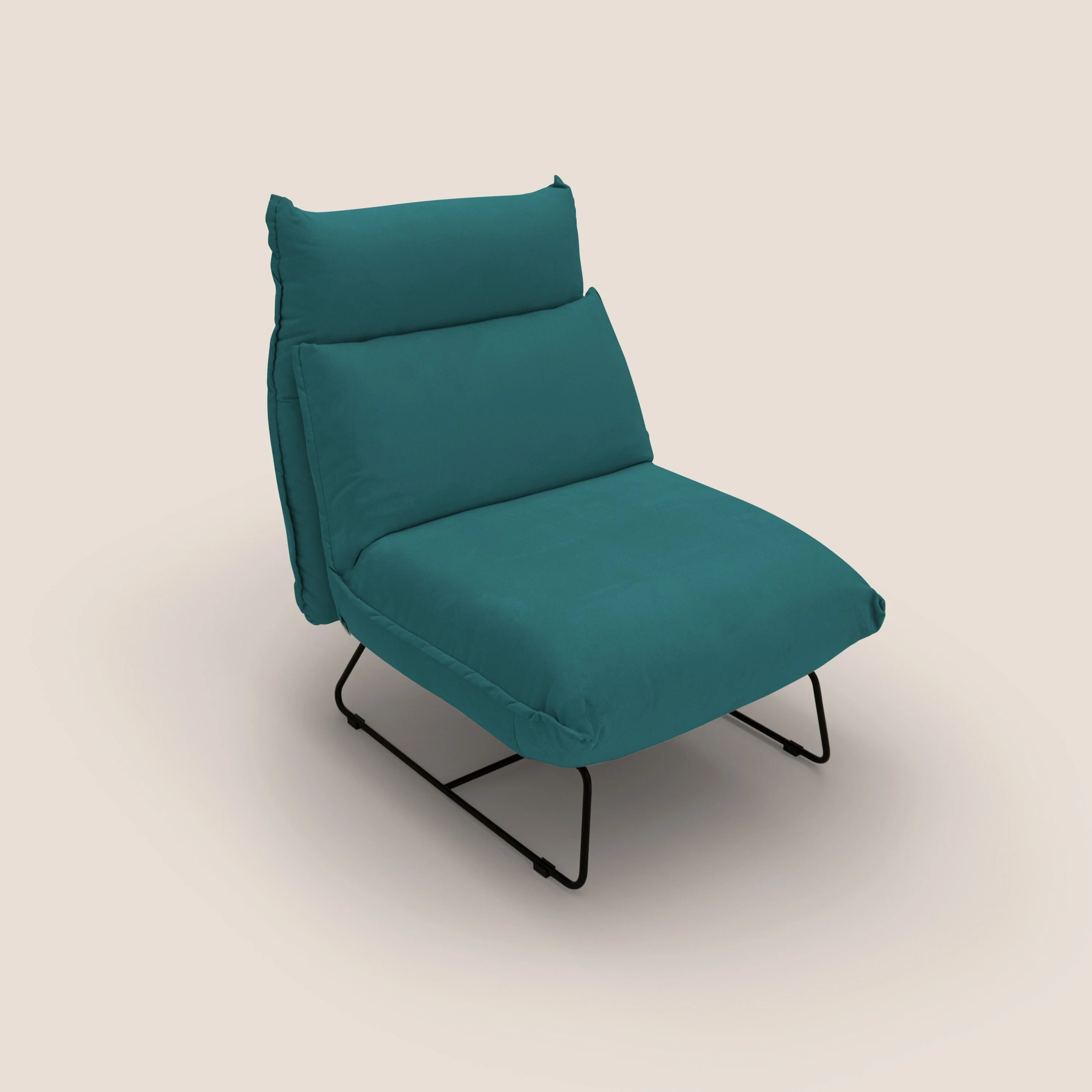 Tessa Fauteuil au design moderne en microfibre détachable T11 bleu canard - Image 5