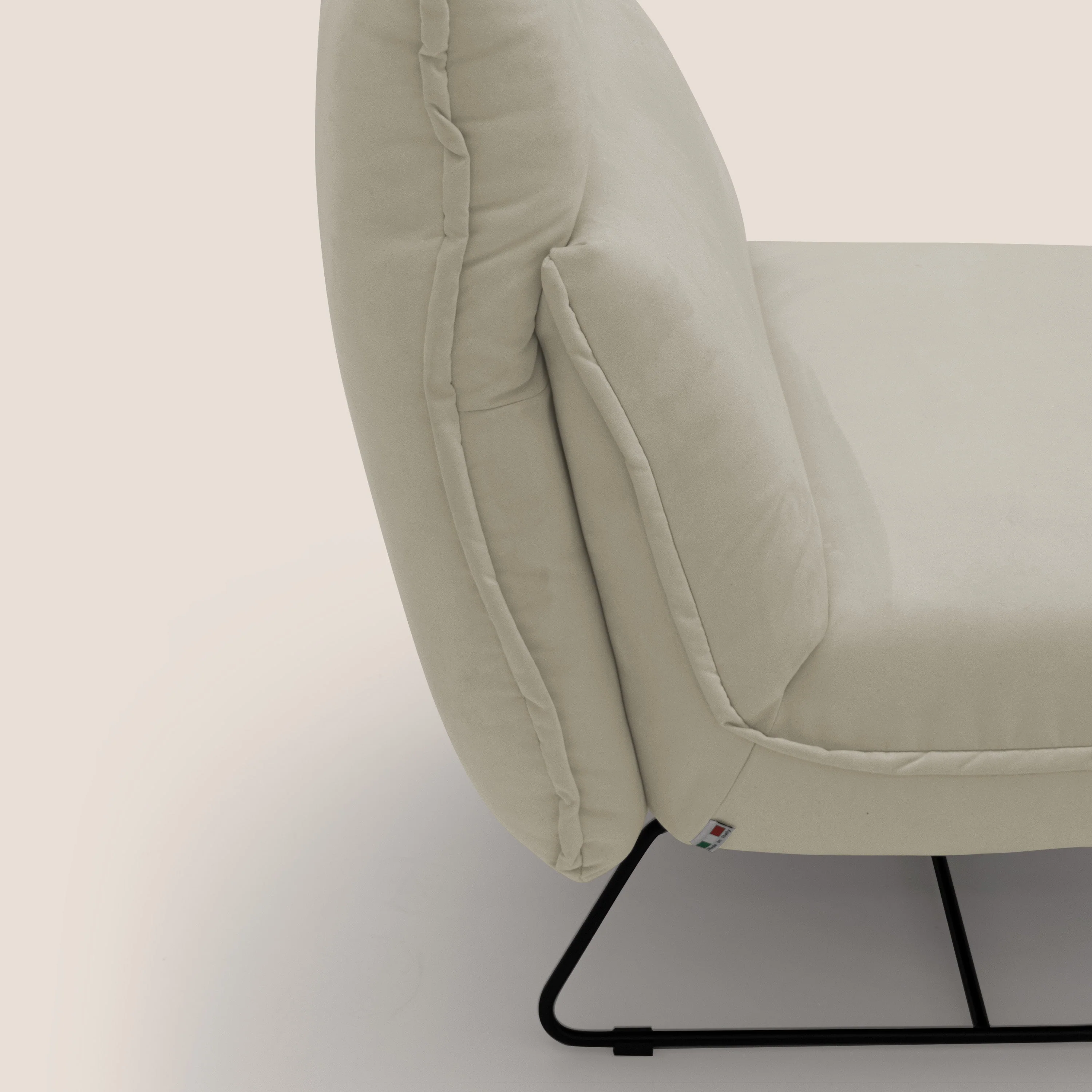 Tessa Fauteuil au design moderne en microfibre détachable T11 crème - Image 5