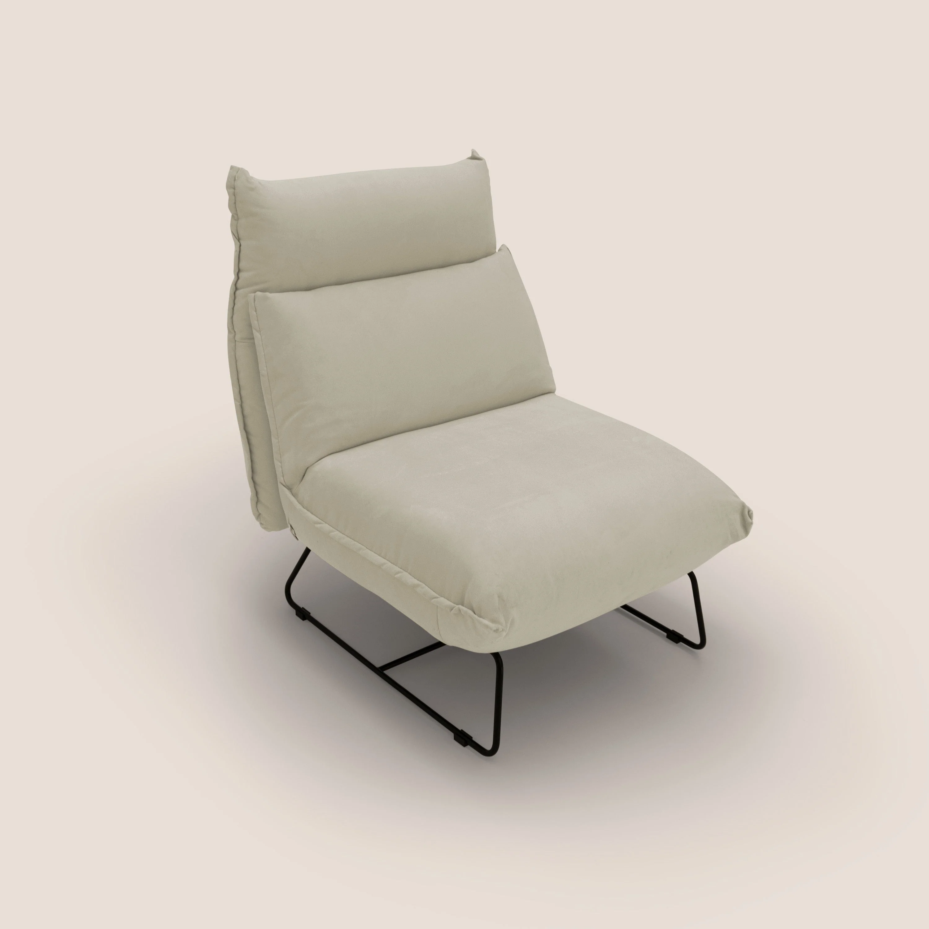 Tessa Fauteuil au design moderne en microfibre détachable T11 crème - Image 6