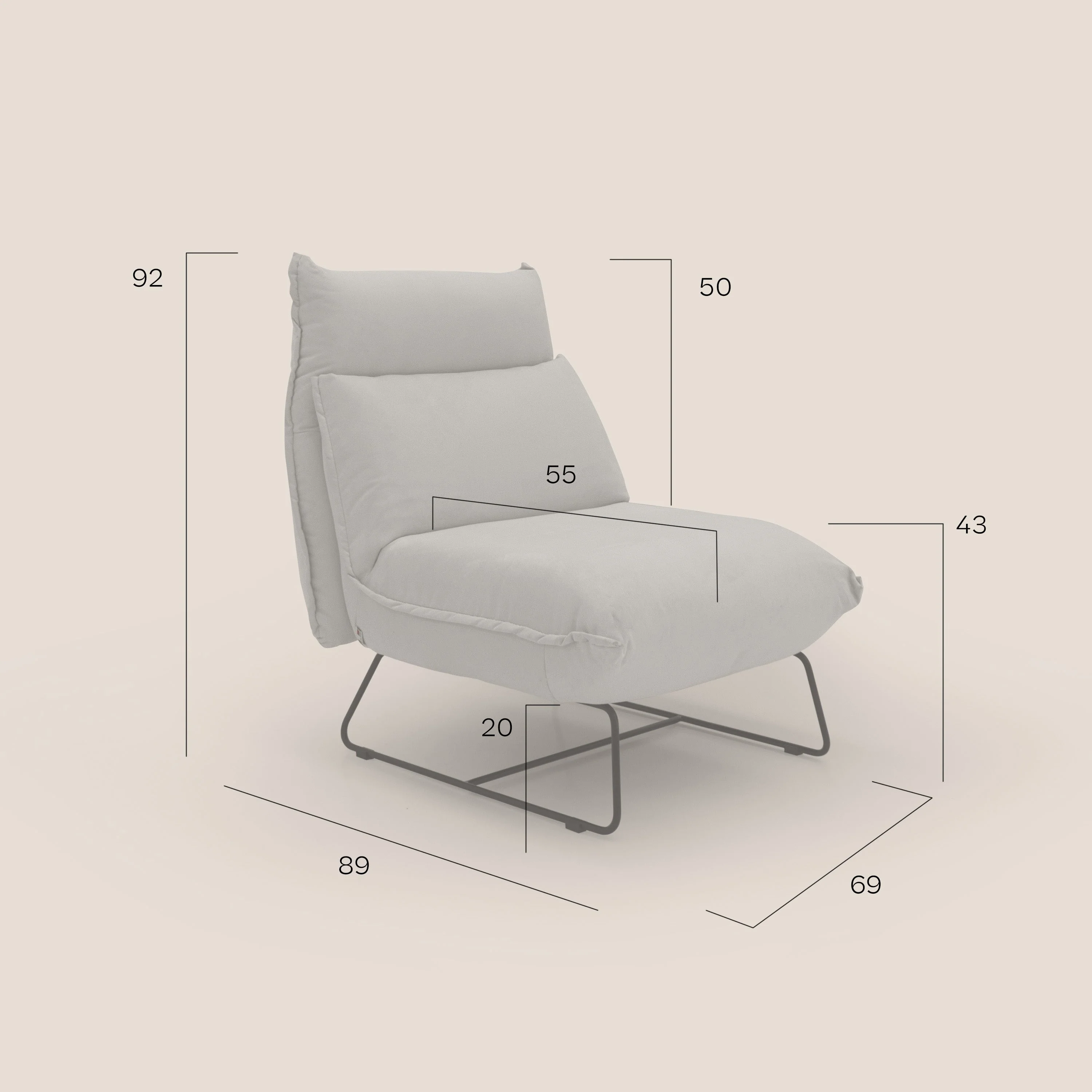 Tessa Fauteuil au design moderne en microfibre détachable T11 cuir - Image 10