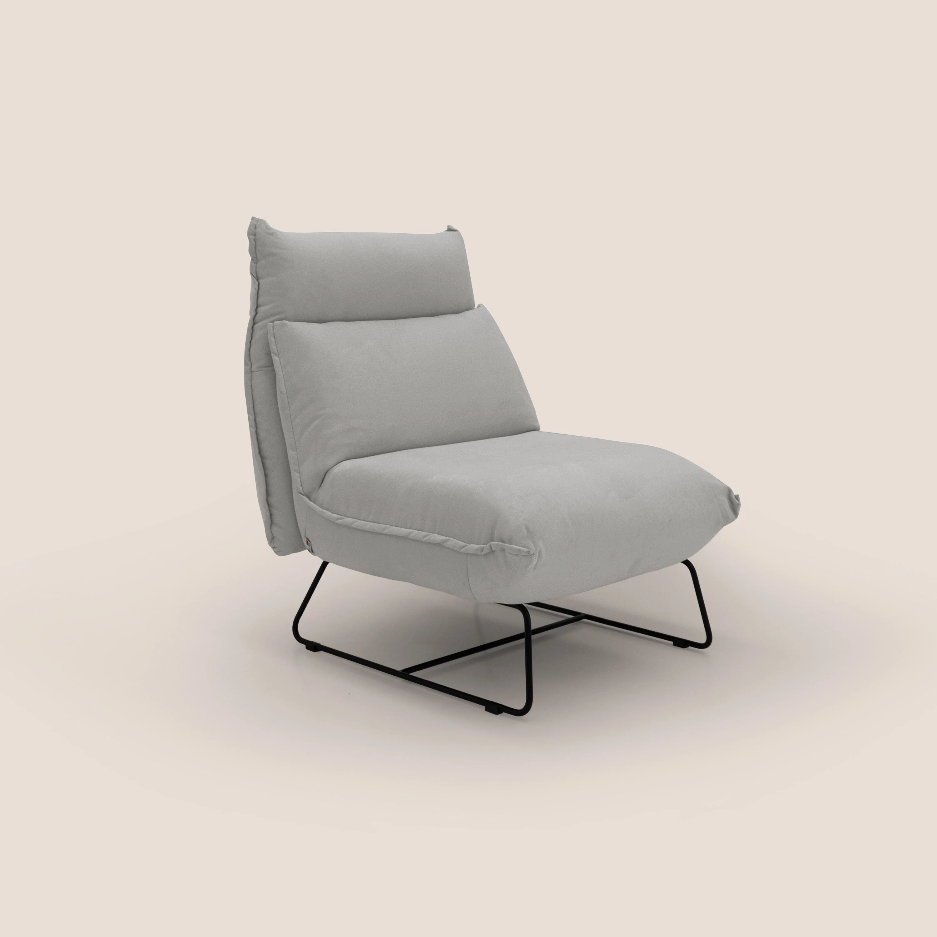 Tessa Fauteuil au design moderne en microfibre détachable T11 gris clair - Image 2