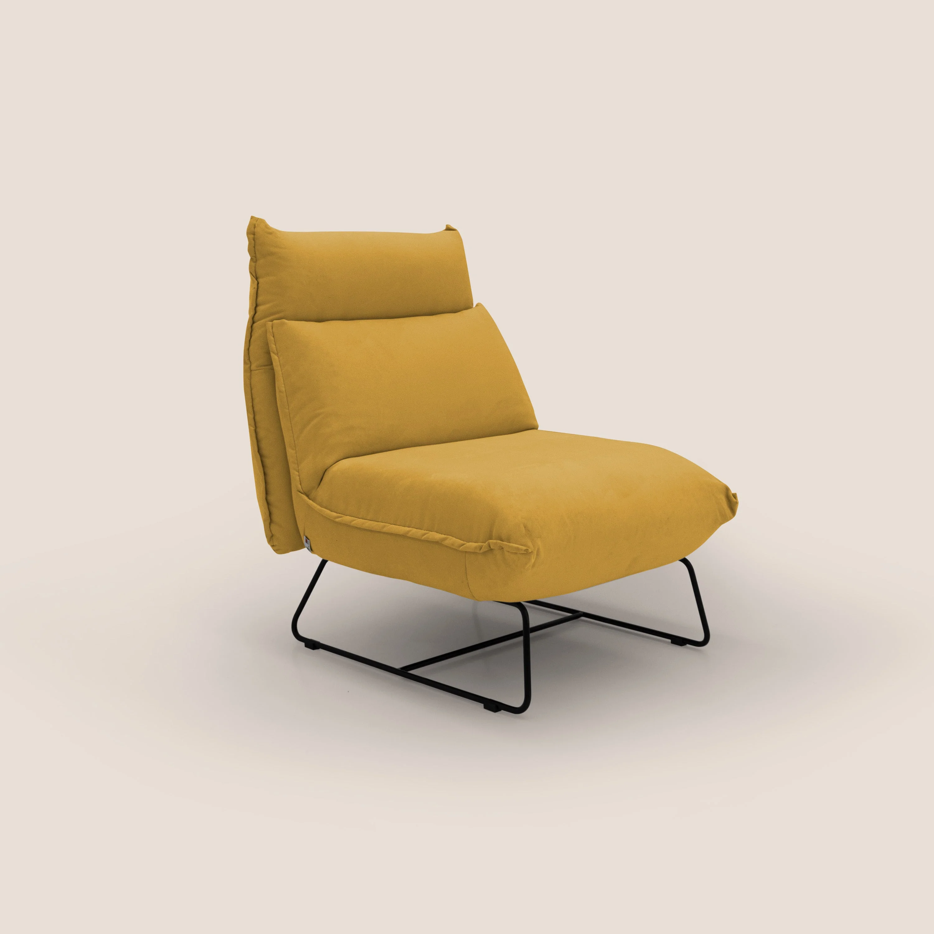 Tessa Fauteuil au design moderne en microfibre détachable T11 jaune - Image 2