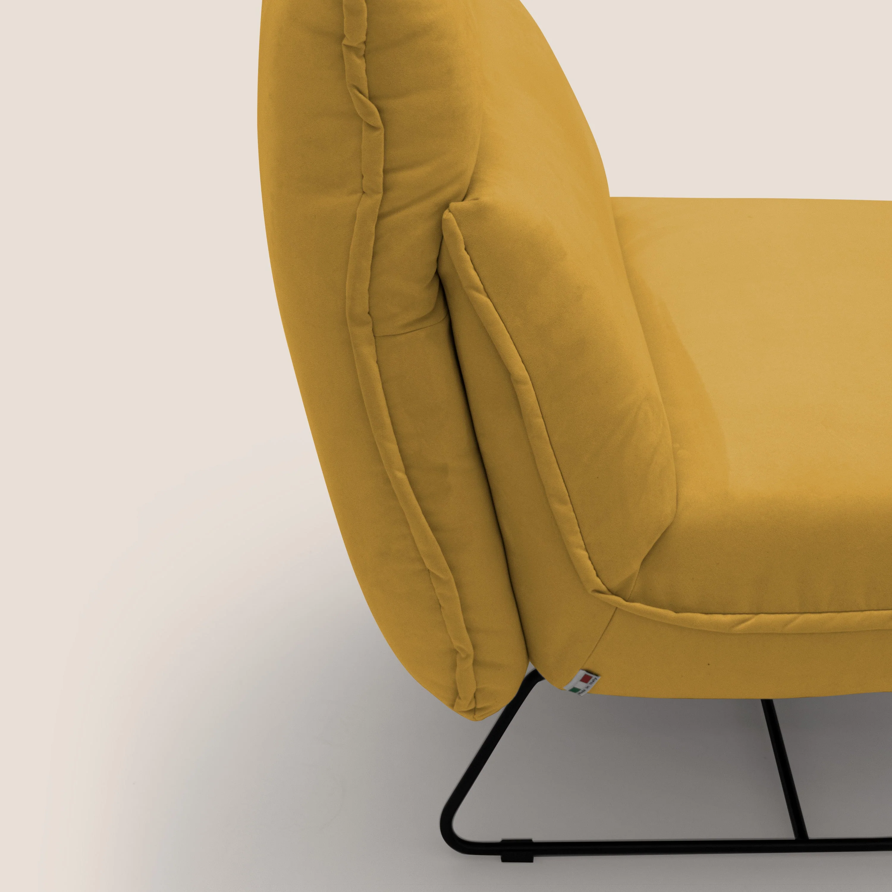 Tessa Fauteuil au design moderne en microfibre détachable T11 jaune - Image 4