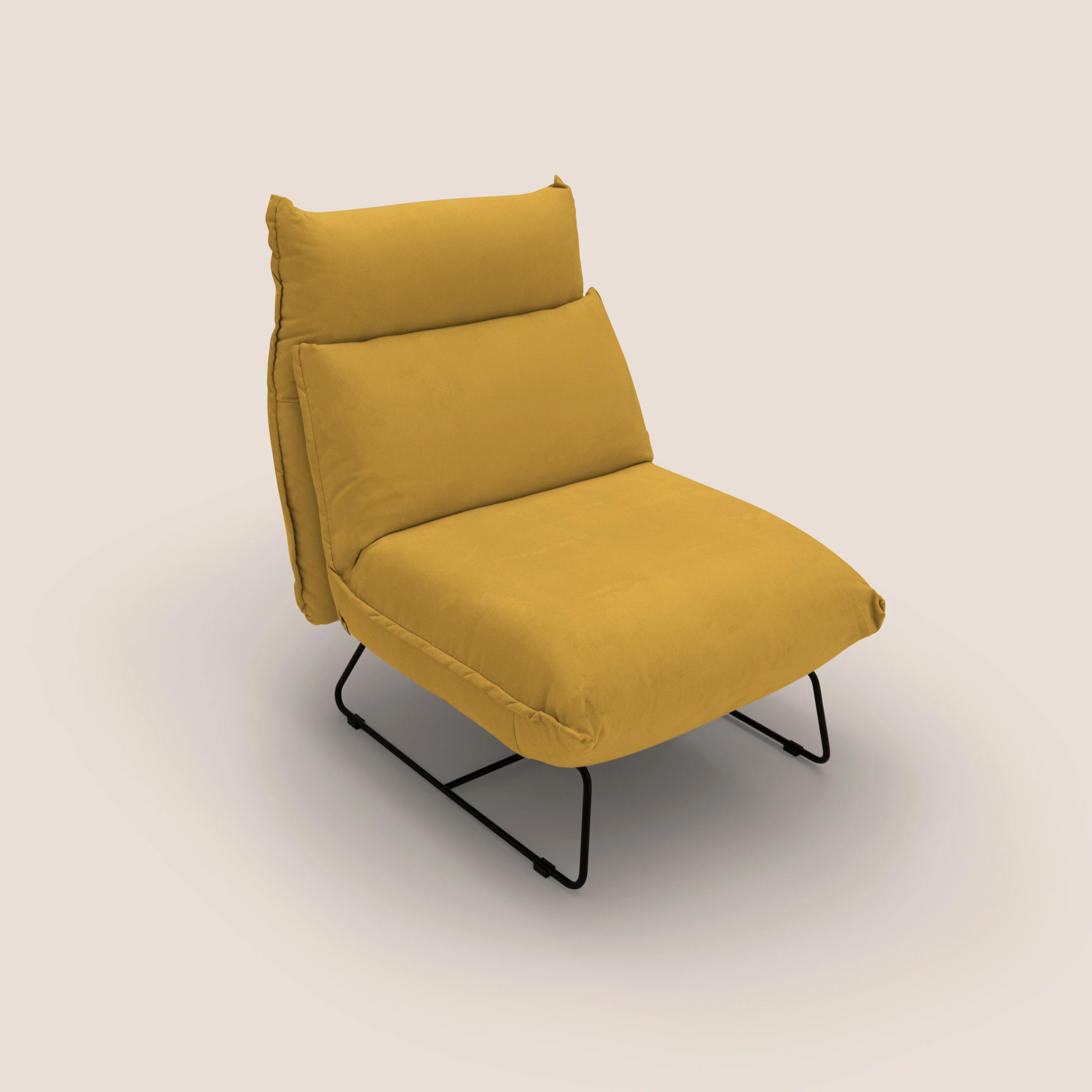 Tessa Fauteuil au design moderne en microfibre détachable T11 jaune - Image 5