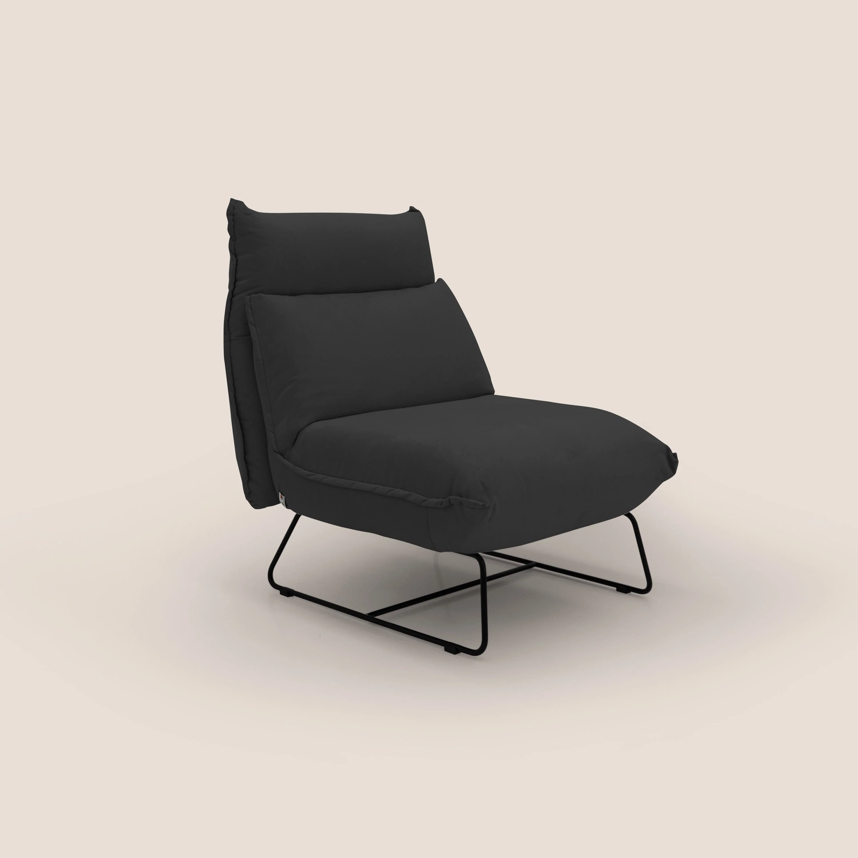 Tessa Fauteuil au design moderne en microfibre détachable T11 noir - Image 2