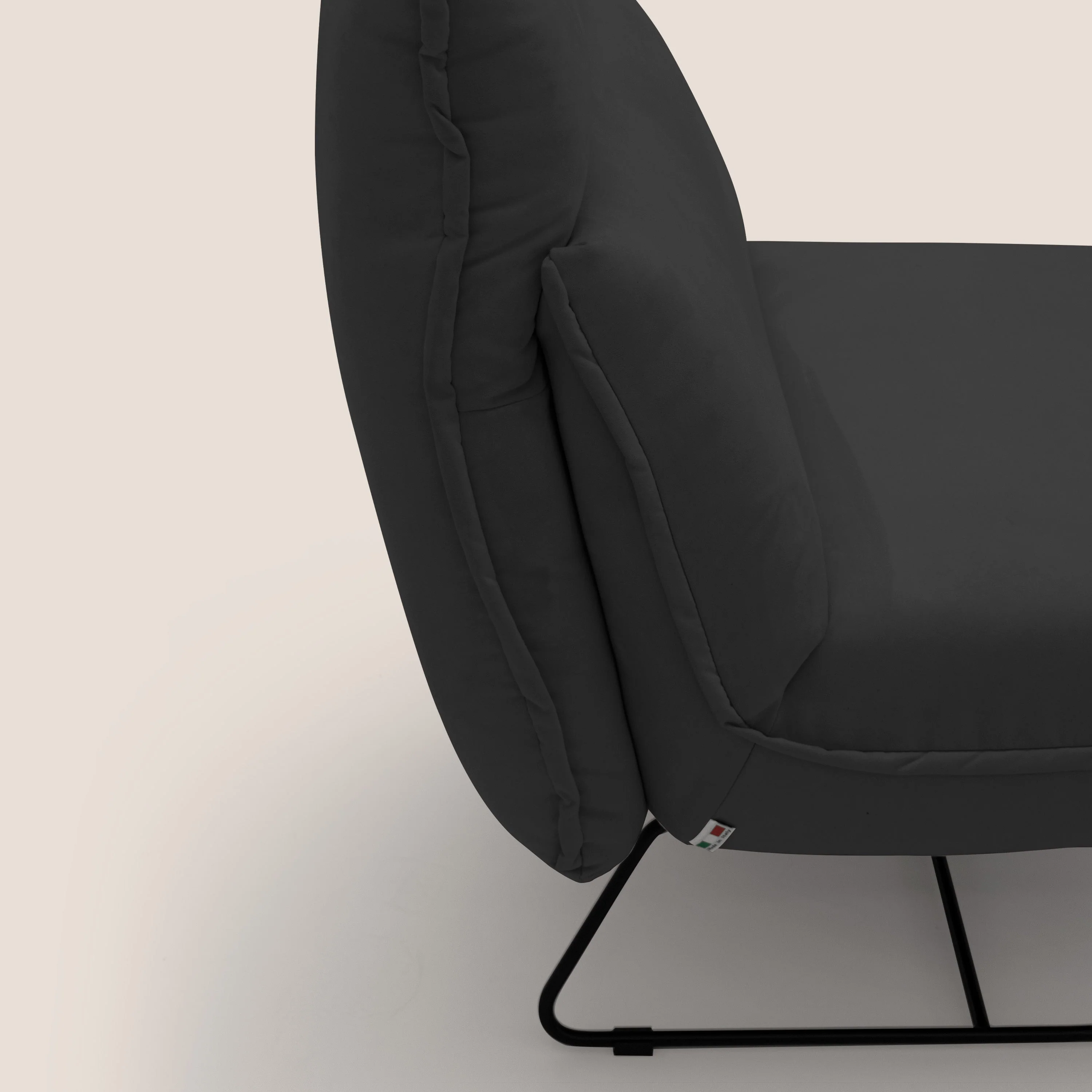 Tessa Fauteuil au design moderne en microfibre détachable T11 noir - Image 4