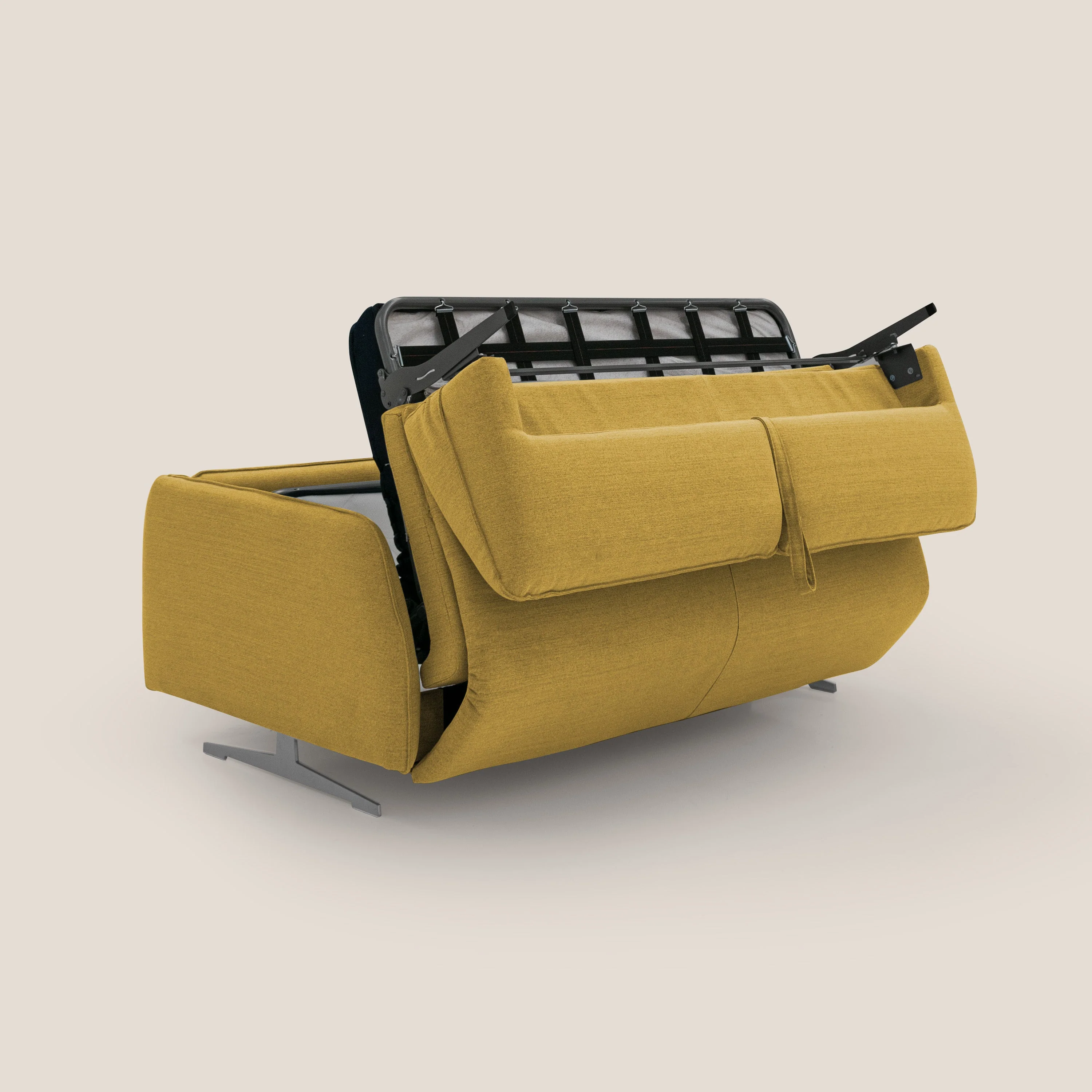 Texas Canapé convertible matrimonial moderne en tissu imperméable T19 jaune - Image 3
