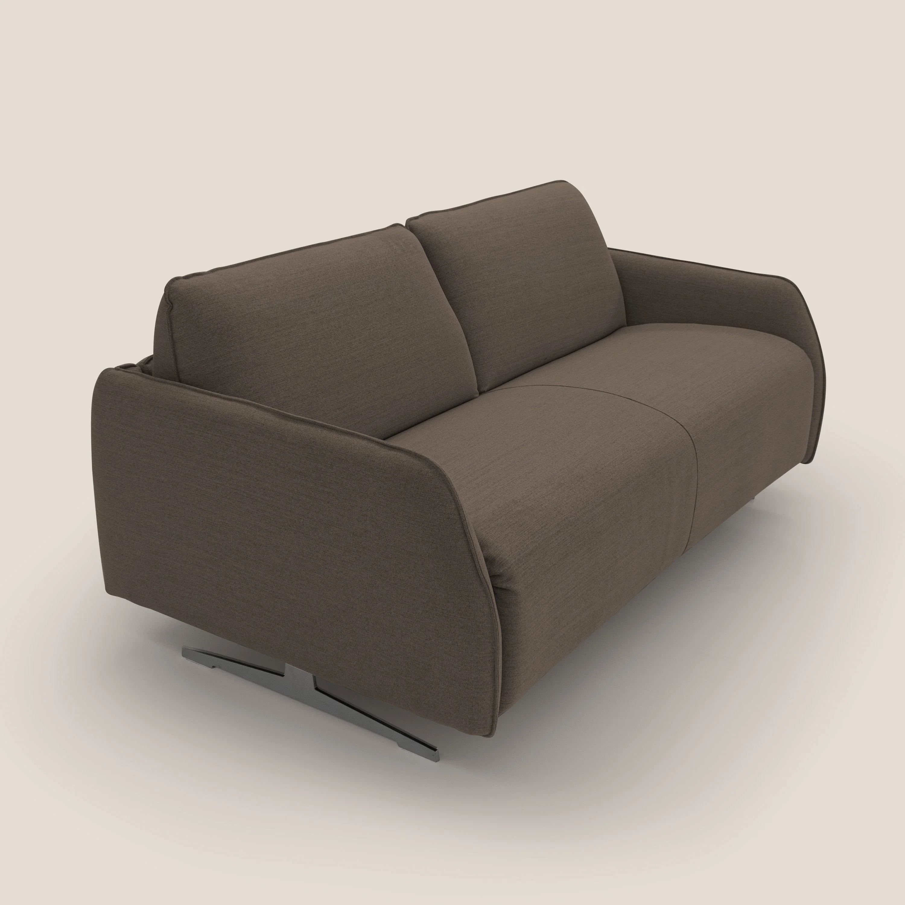 Texas Canapé convertible matrimonial moderne en tissu imperméable T19 marron - Image 6