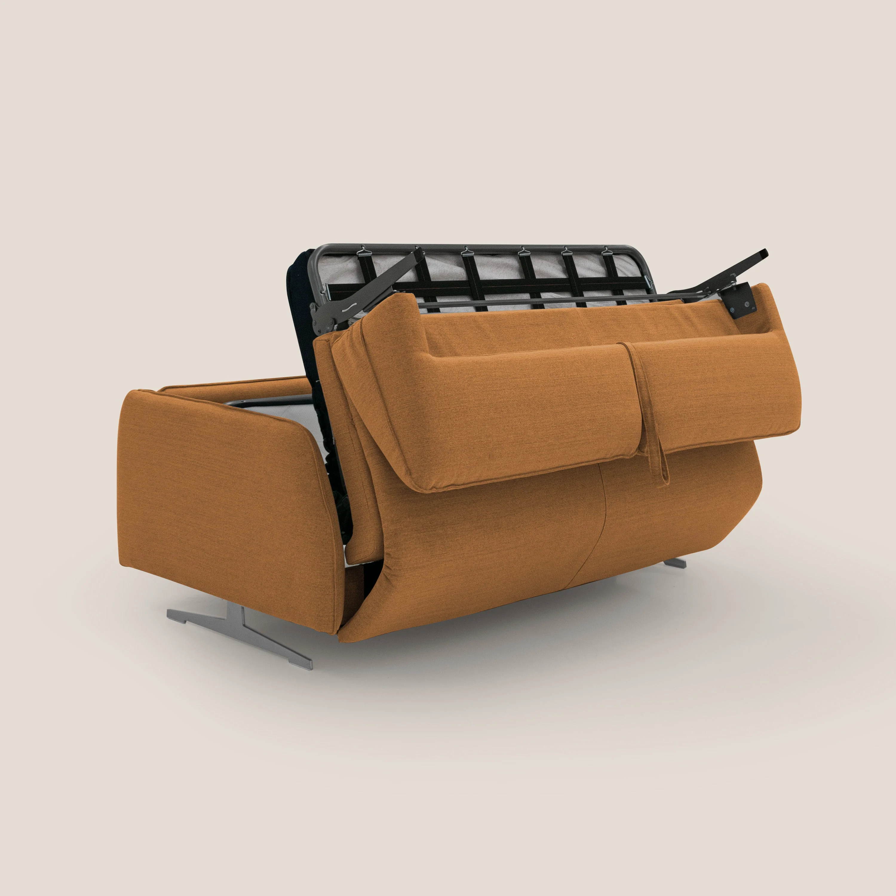 Texas Canapé convertible matrimonial moderne en tissu imperméable T19 orange - Image 3