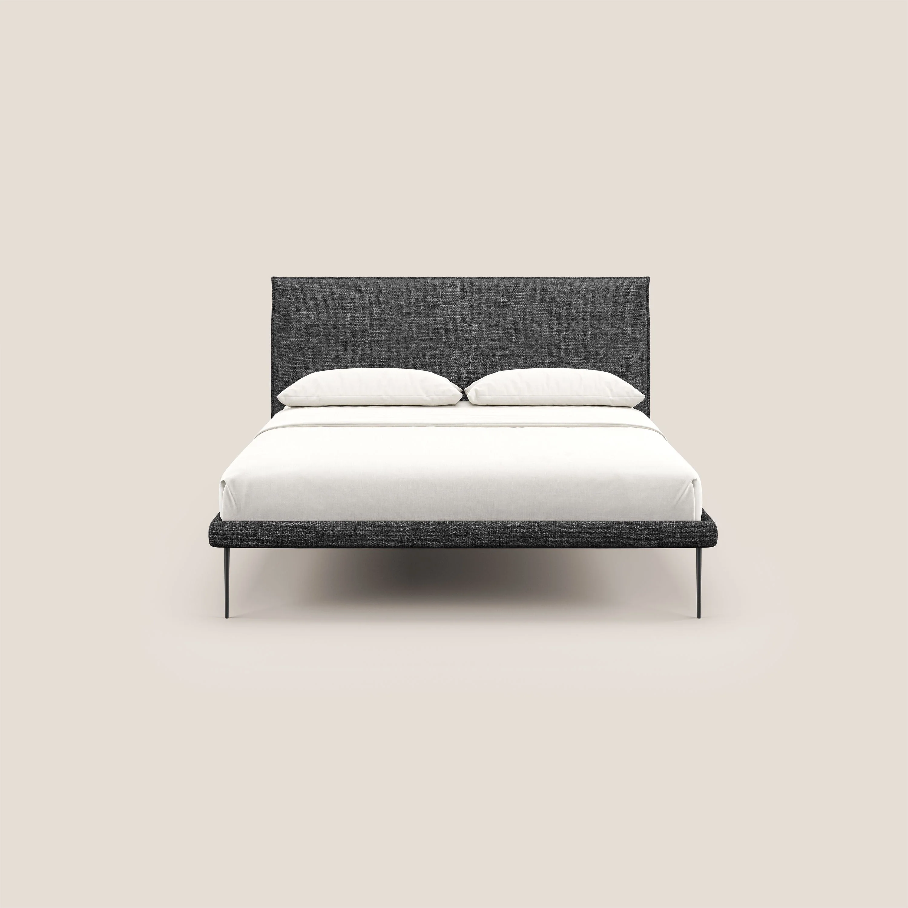 Theo lit moderne déhoussable avec pieds hauts en métal et tissu imperméable T10 anthracite - Image 3