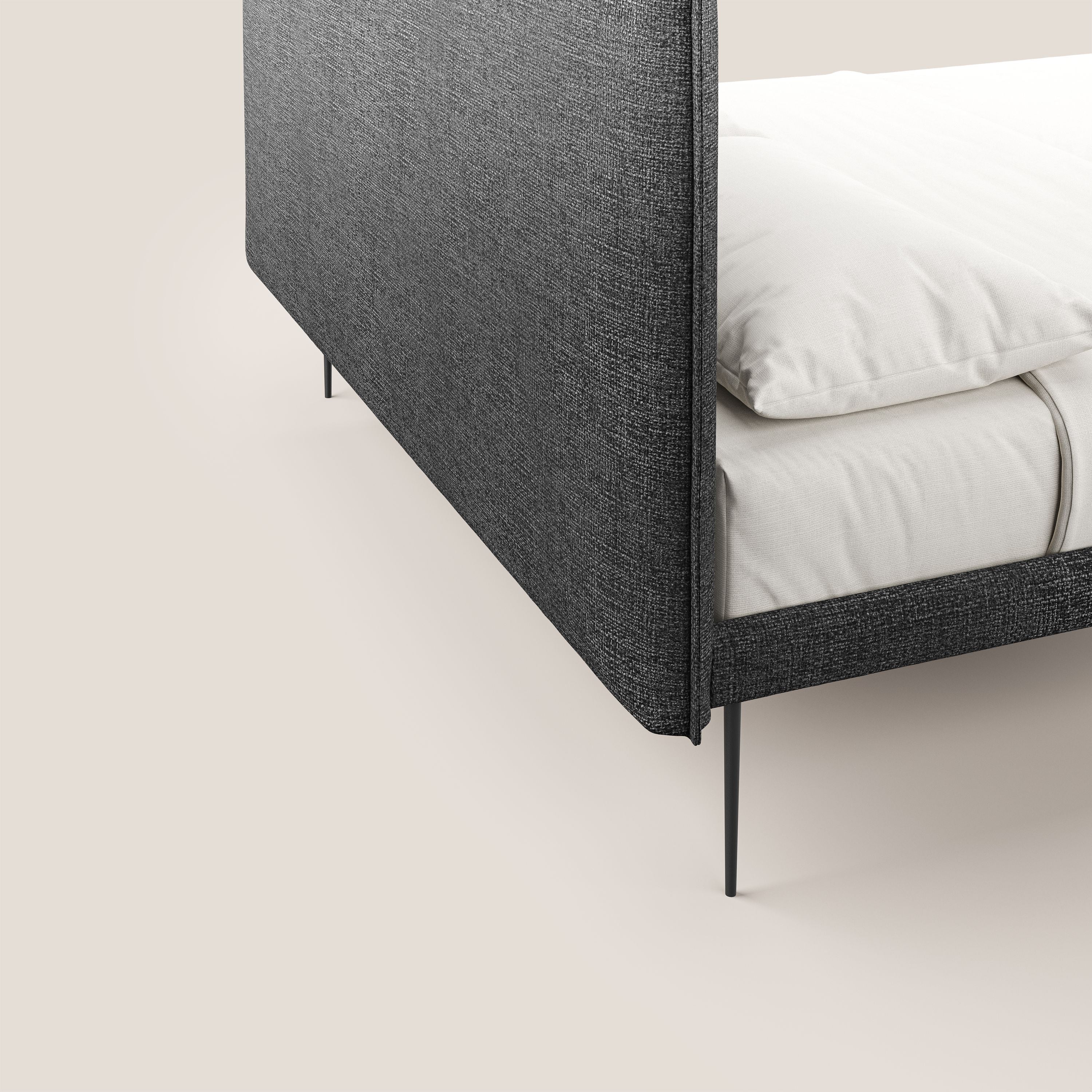 Theo lit moderne déhoussable avec pieds hauts en métal et tissu imperméable T10 anthracite - Image 4