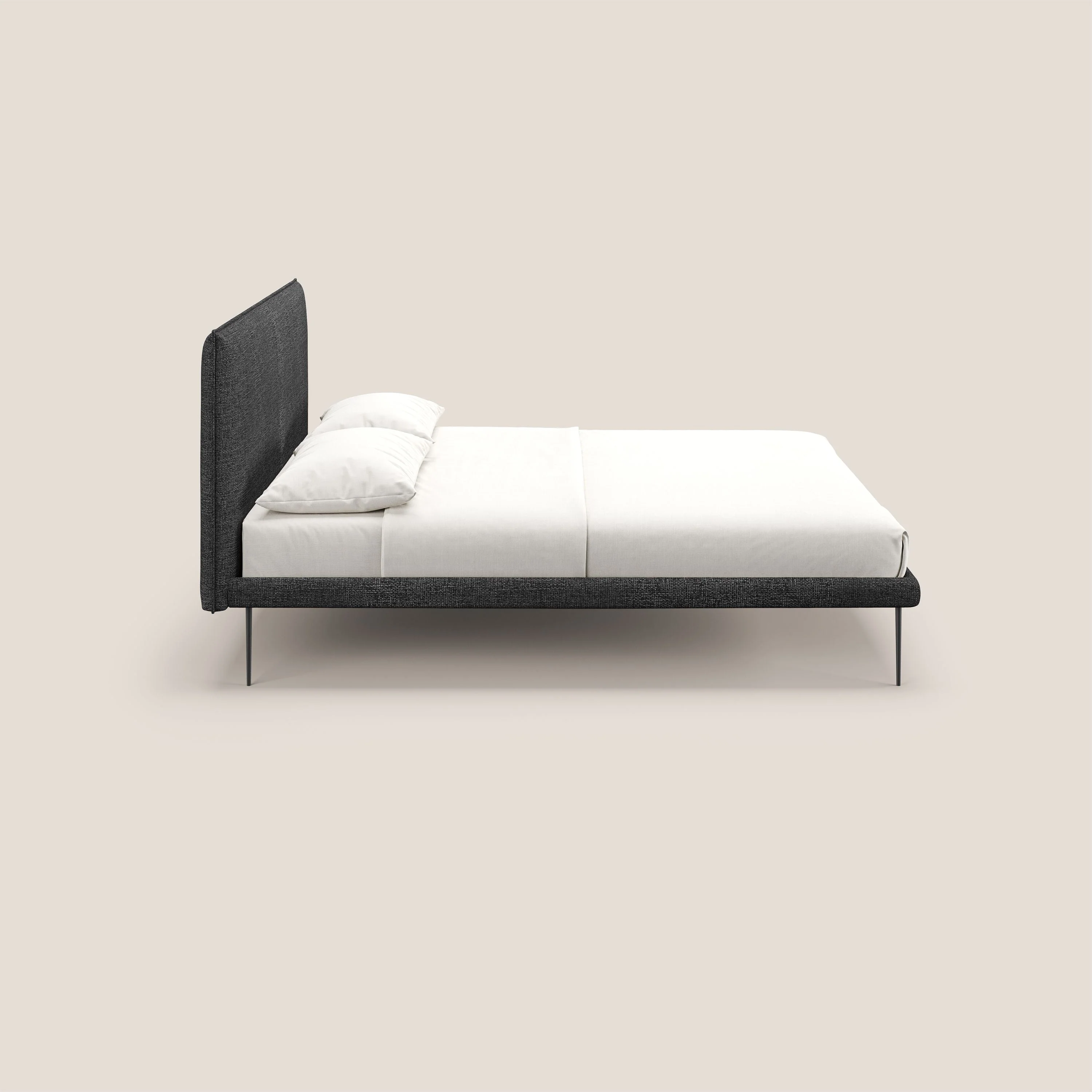 Theo lit moderne déhoussable avec pieds hauts en métal et tissu imperméable T10 anthracite - Image 6