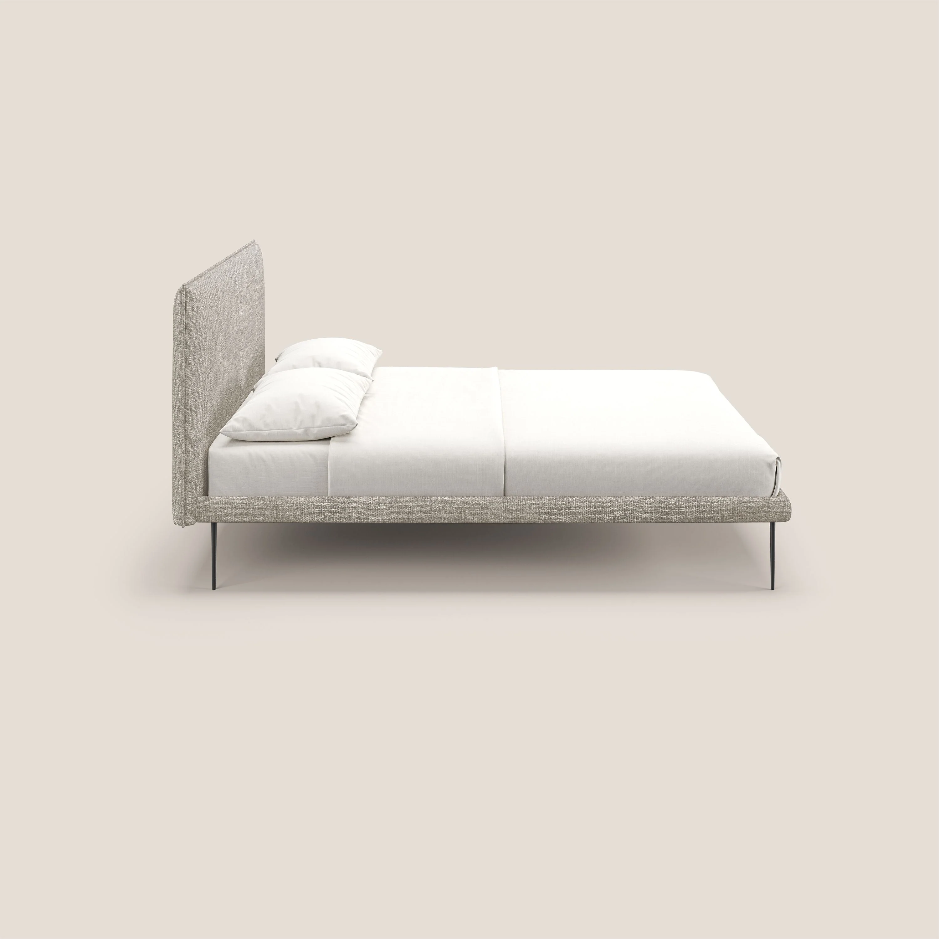 Theo lit moderne déhoussable avec pieds hauts en métal et tissu imperméable T10 crème - Image 3
