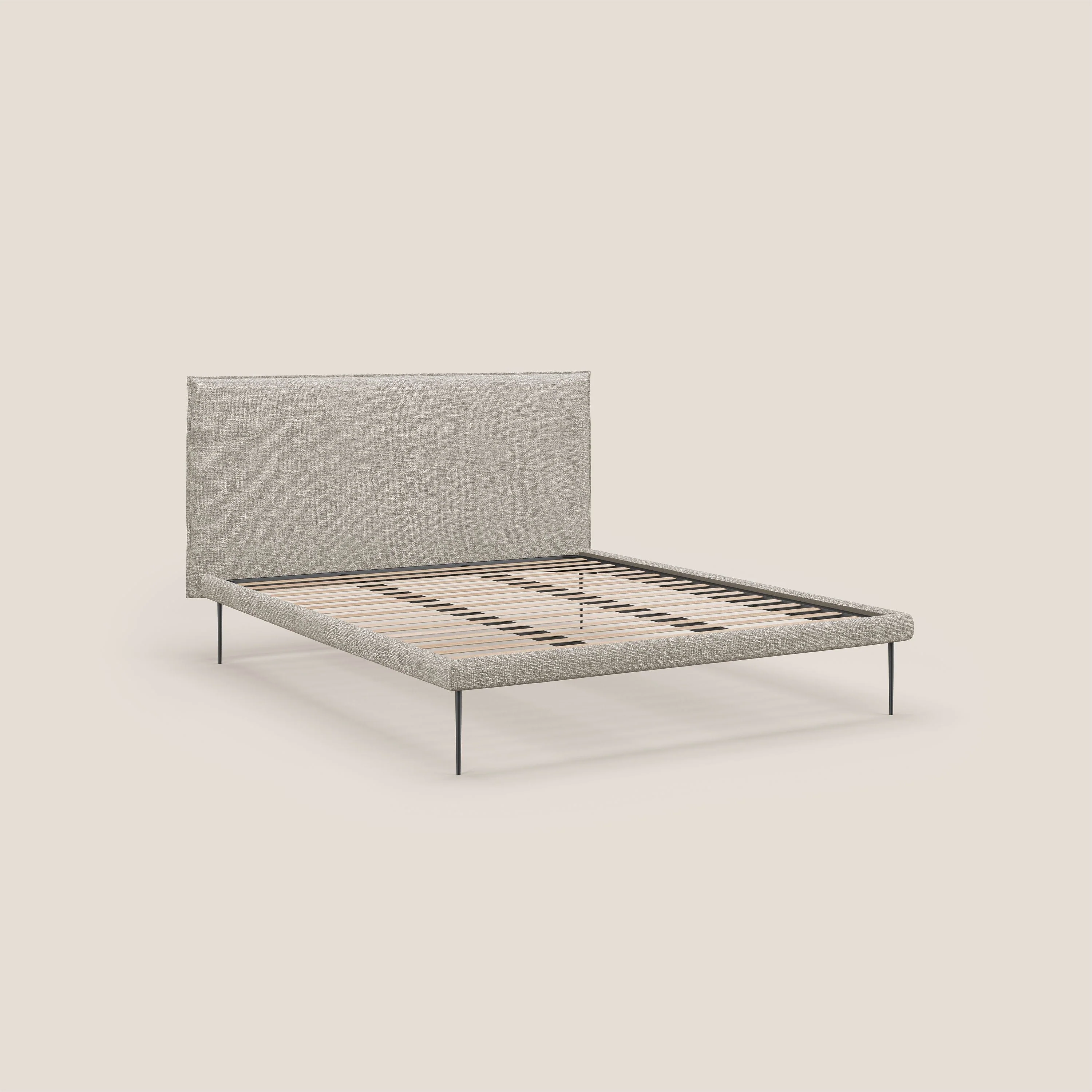 Theo lit moderne déhoussable avec pieds hauts en métal et tissu imperméable T10 crème - Image 7