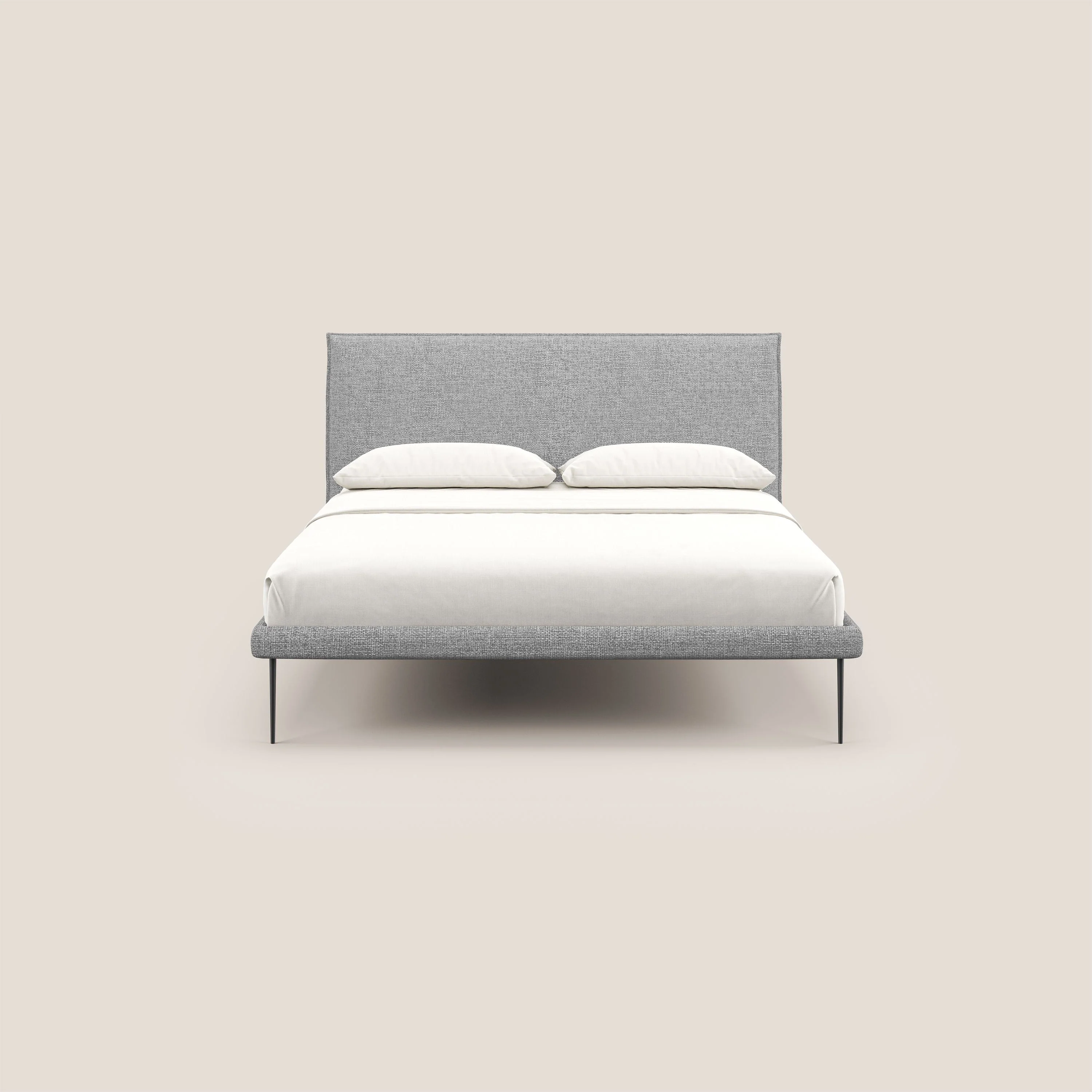 Theo lit moderne déhoussable avec pieds hauts en métal et tissu imperméable T10 gris clair - Image 2