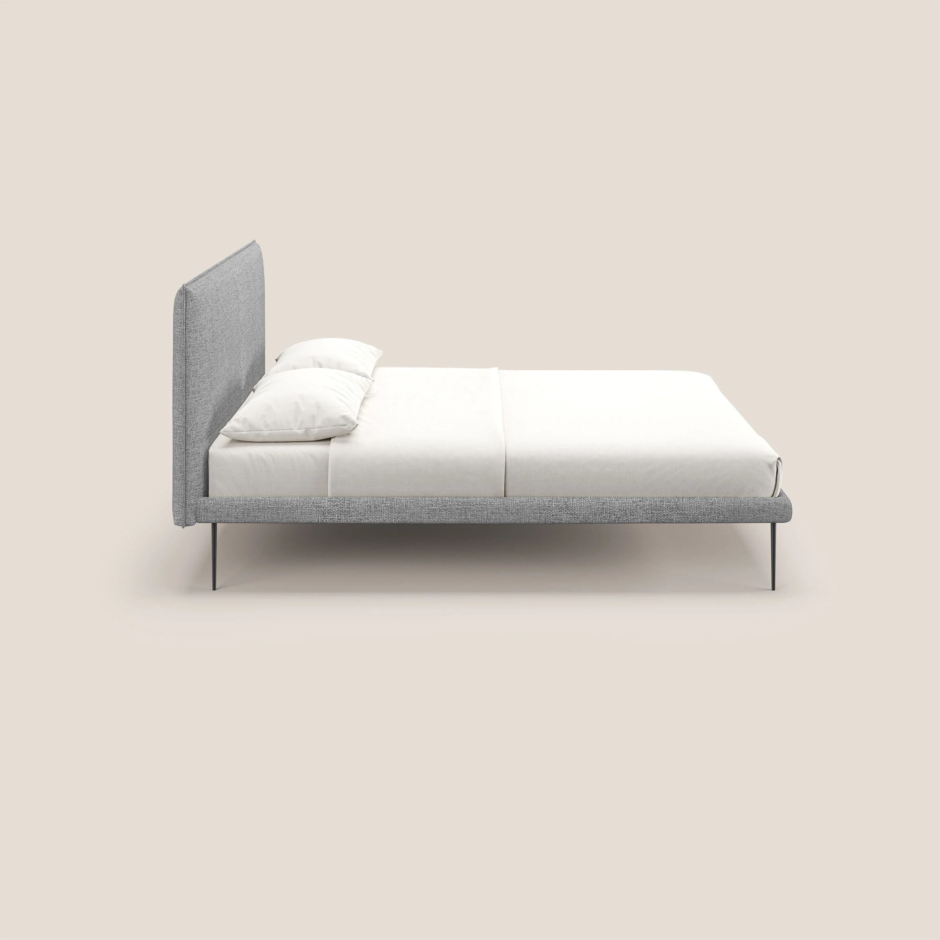 Theo lit moderne déhoussable avec pieds hauts en métal et tissu imperméable T10 gris clair - Image 3