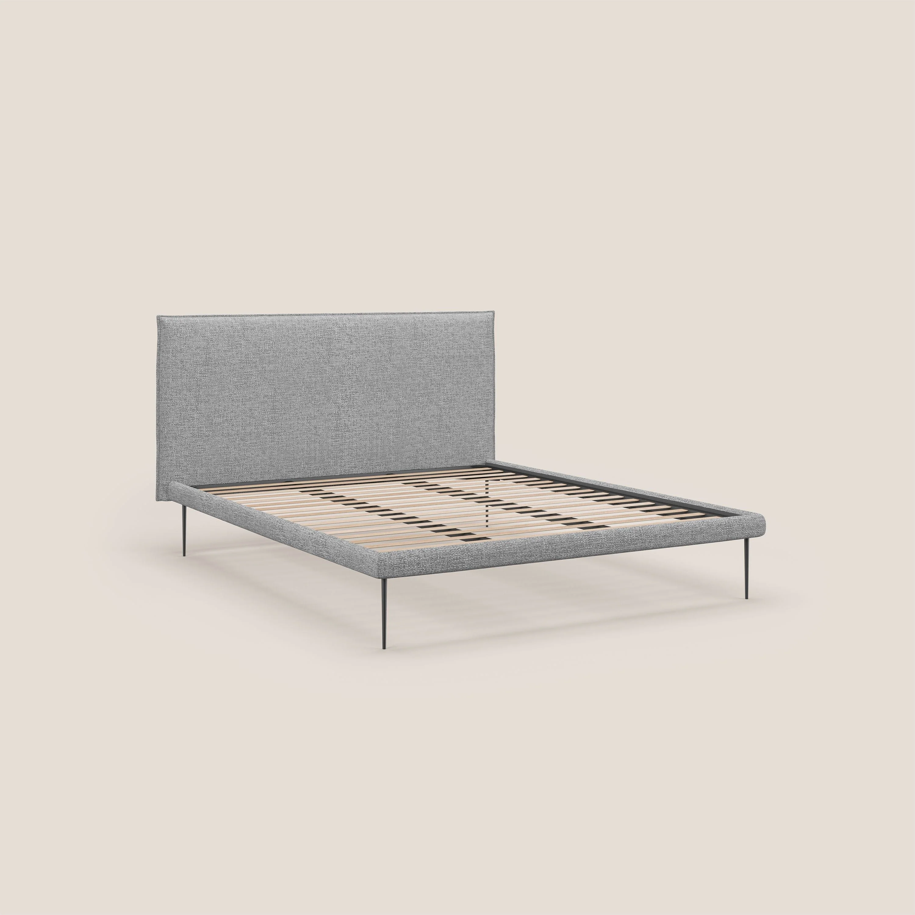 Theo lit moderne déhoussable avec pieds hauts en métal et tissu imperméable T10 gris clair - Image 7