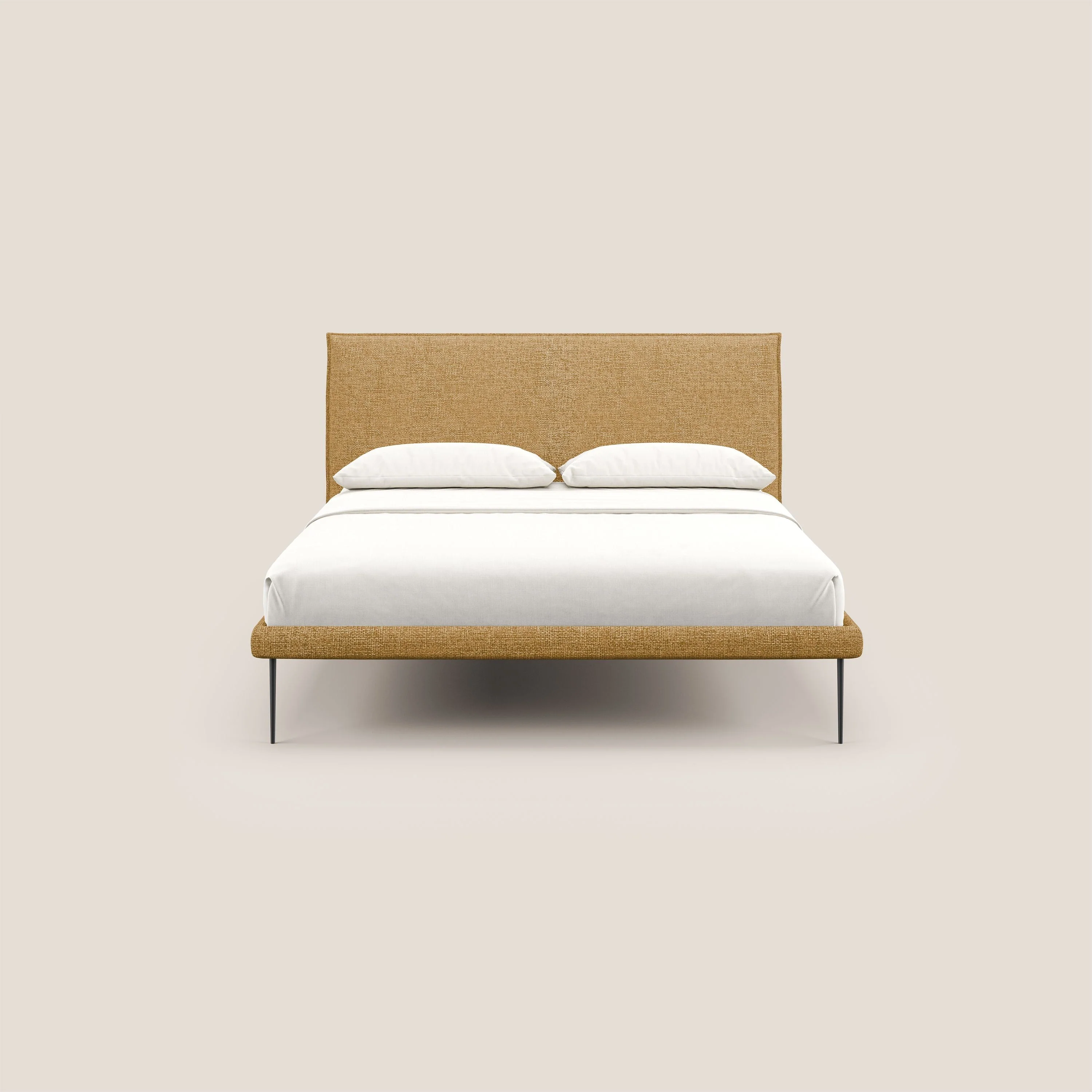 Theo lit moderne déhoussable avec pieds hauts en métal et tissu imperméable T10 jaune - Image 2