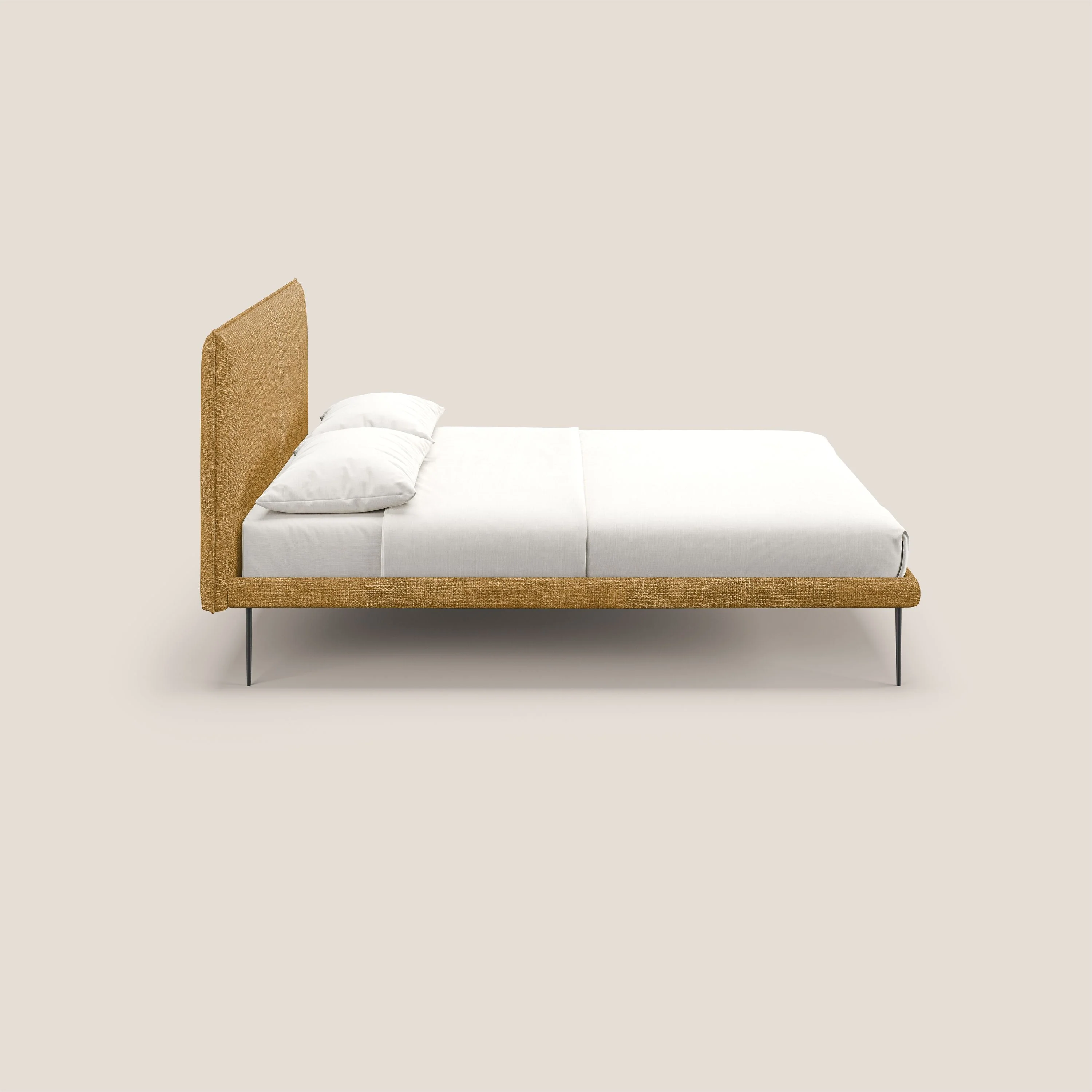 Theo lit moderne déhoussable avec pieds hauts en métal et tissu imperméable T10 jaune - Image 3