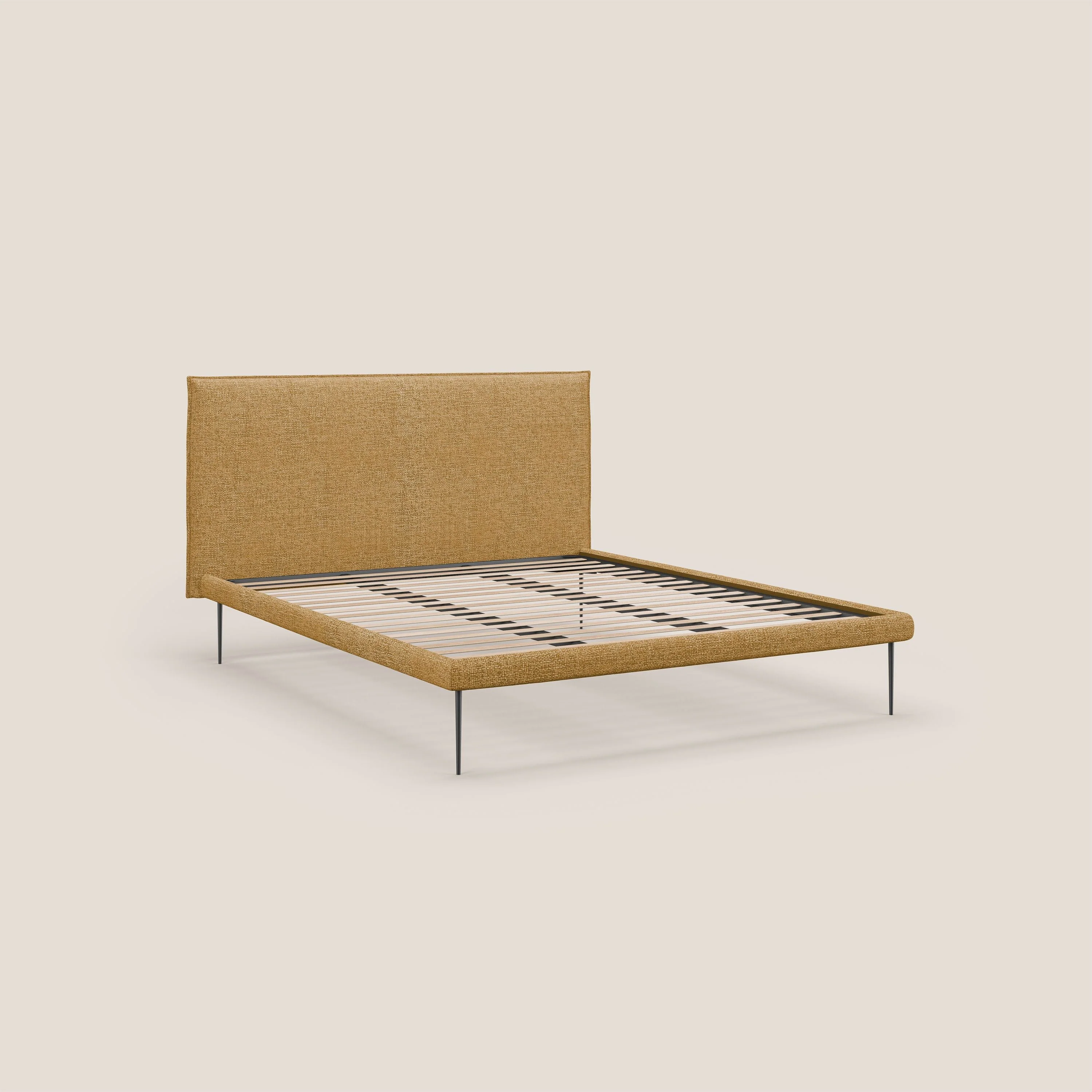 Theo lit moderne déhoussable avec pieds hauts en métal et tissu imperméable T10 jaune - Image 7