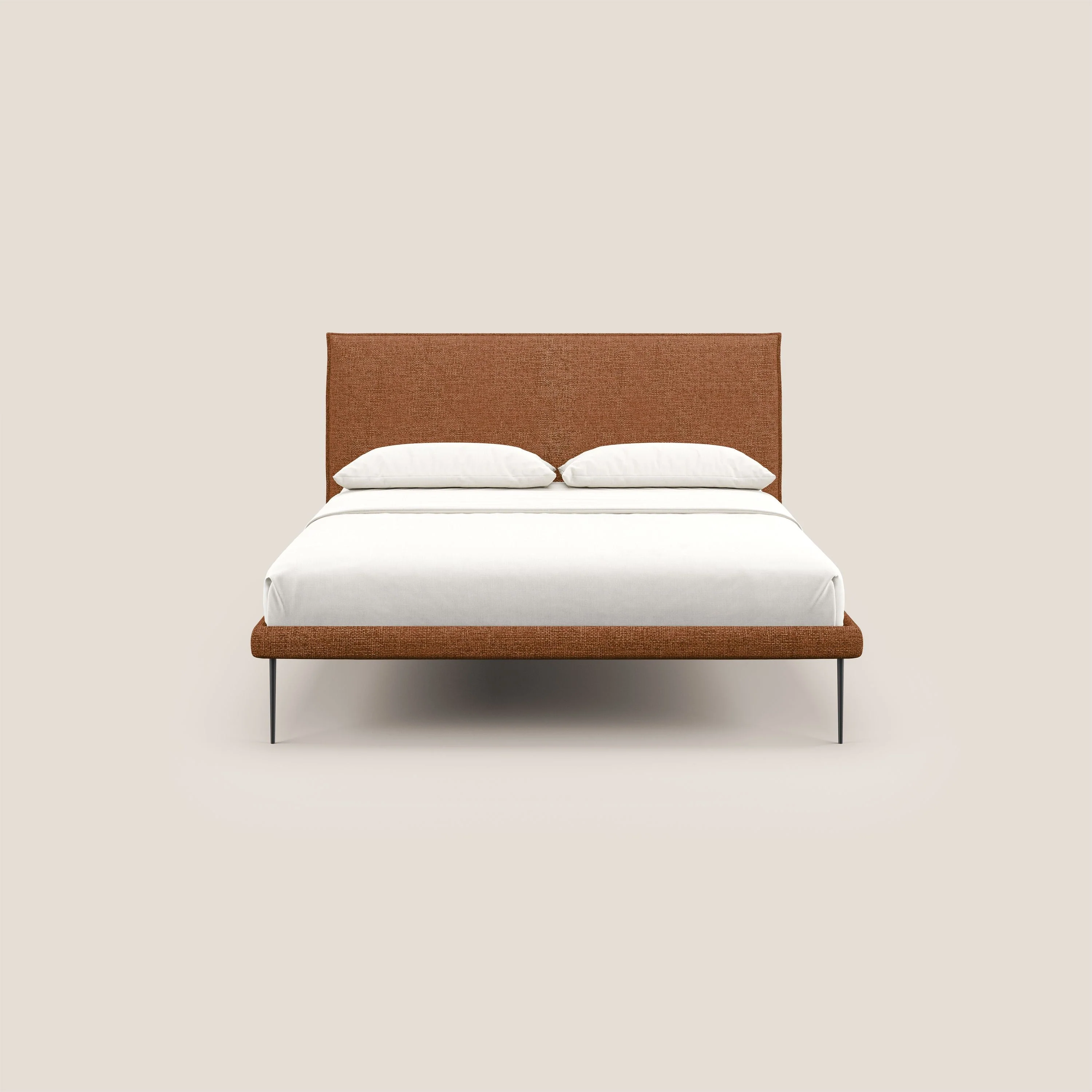 Theo lit moderne déhoussable avec pieds hauts en métal et tissu imperméable T10 orange - Image 2