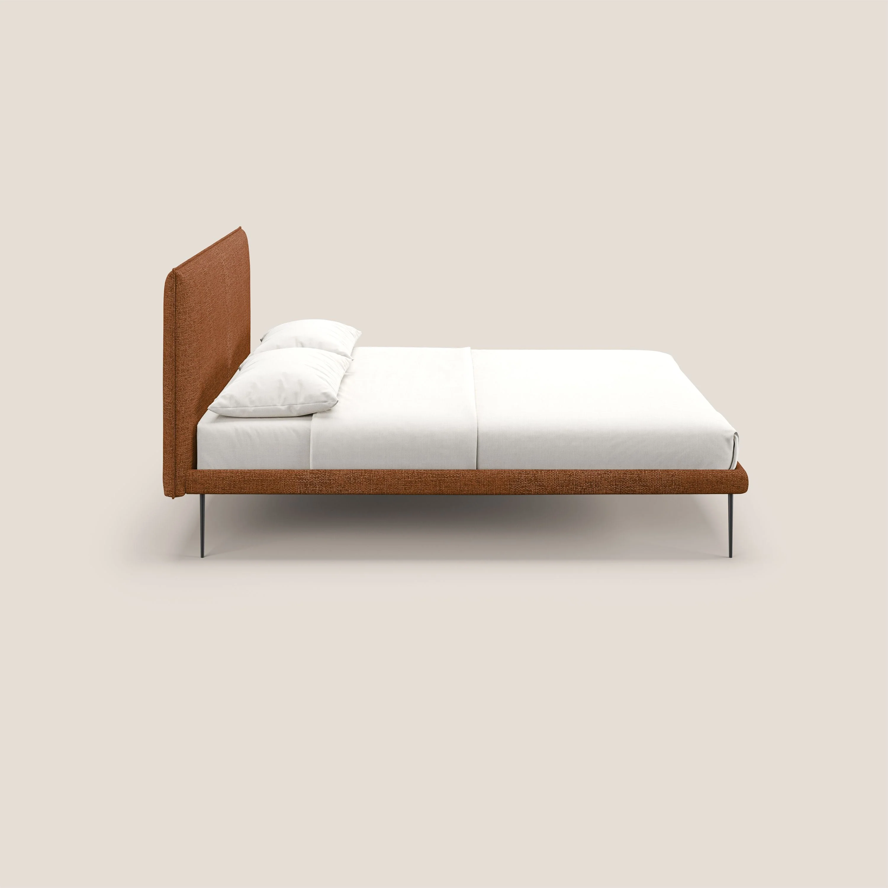 Theo lit moderne déhoussable avec pieds hauts en métal et tissu imperméable T10 orange - Image 3