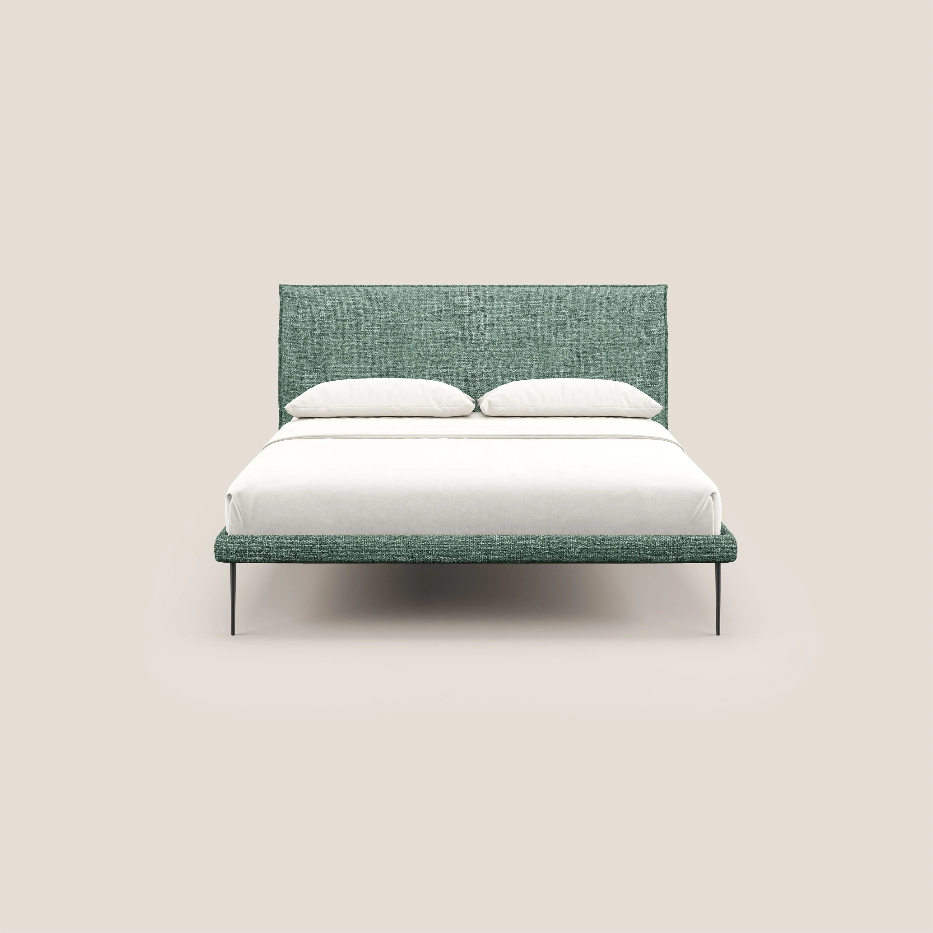 Theo lit moderne déhoussable avec pieds hauts en métal et tissu imperméable T10 vert sauge - Image 2
