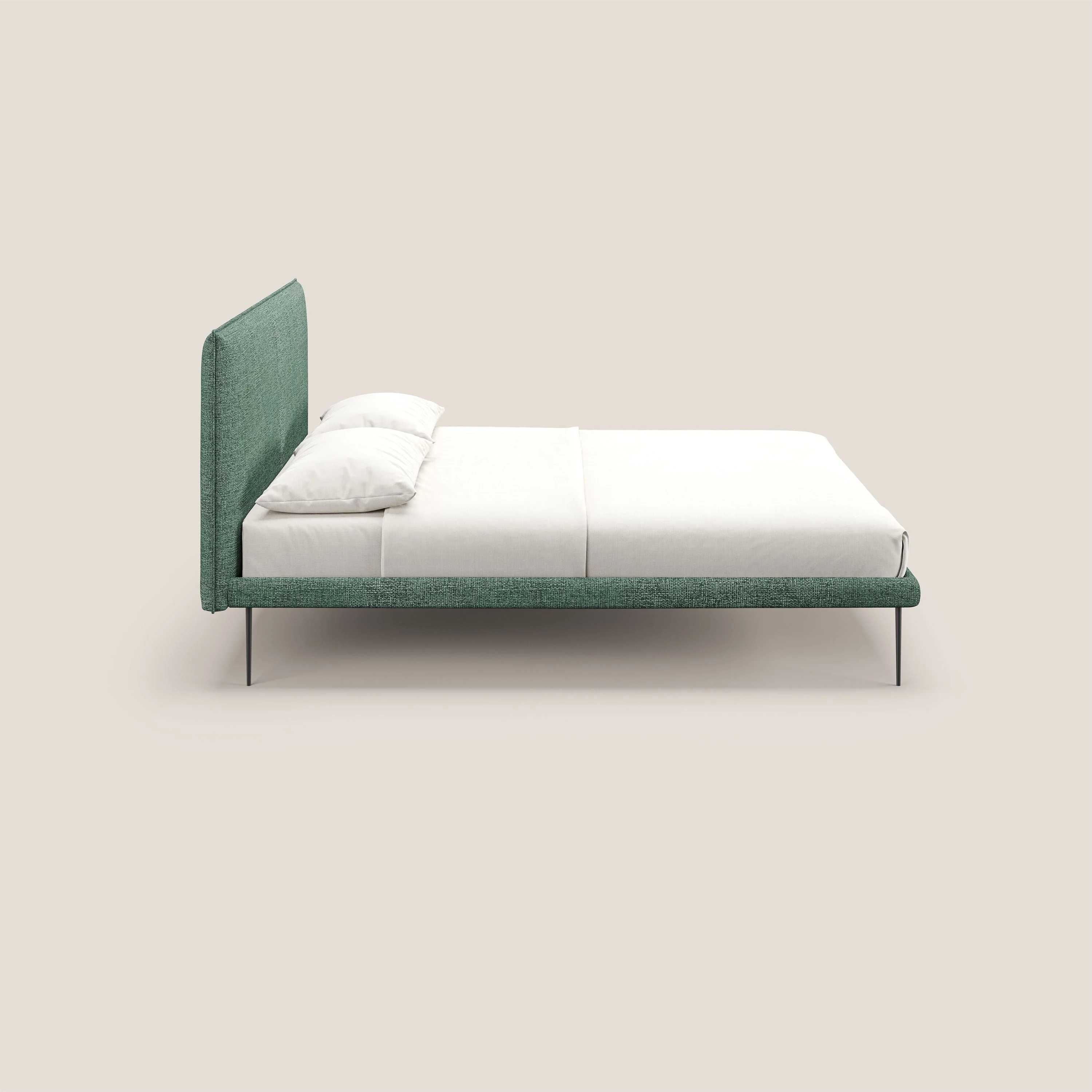 Theo lit moderne déhoussable avec pieds hauts en métal et tissu imperméable T10 vert sauge - Image 3