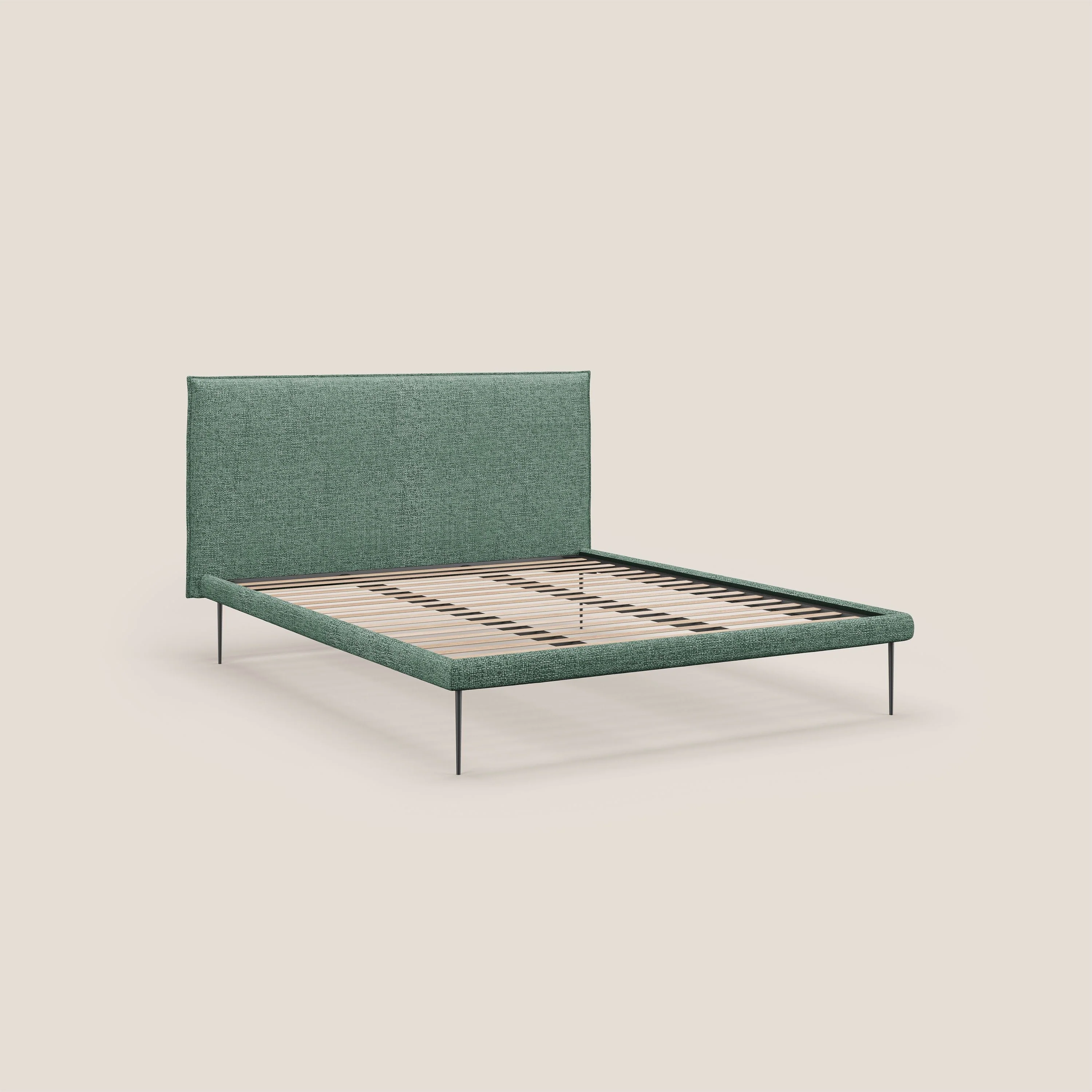 Theo lit moderne déhoussable avec pieds hauts en métal et tissu imperméable T10 vert sauge - Image 7