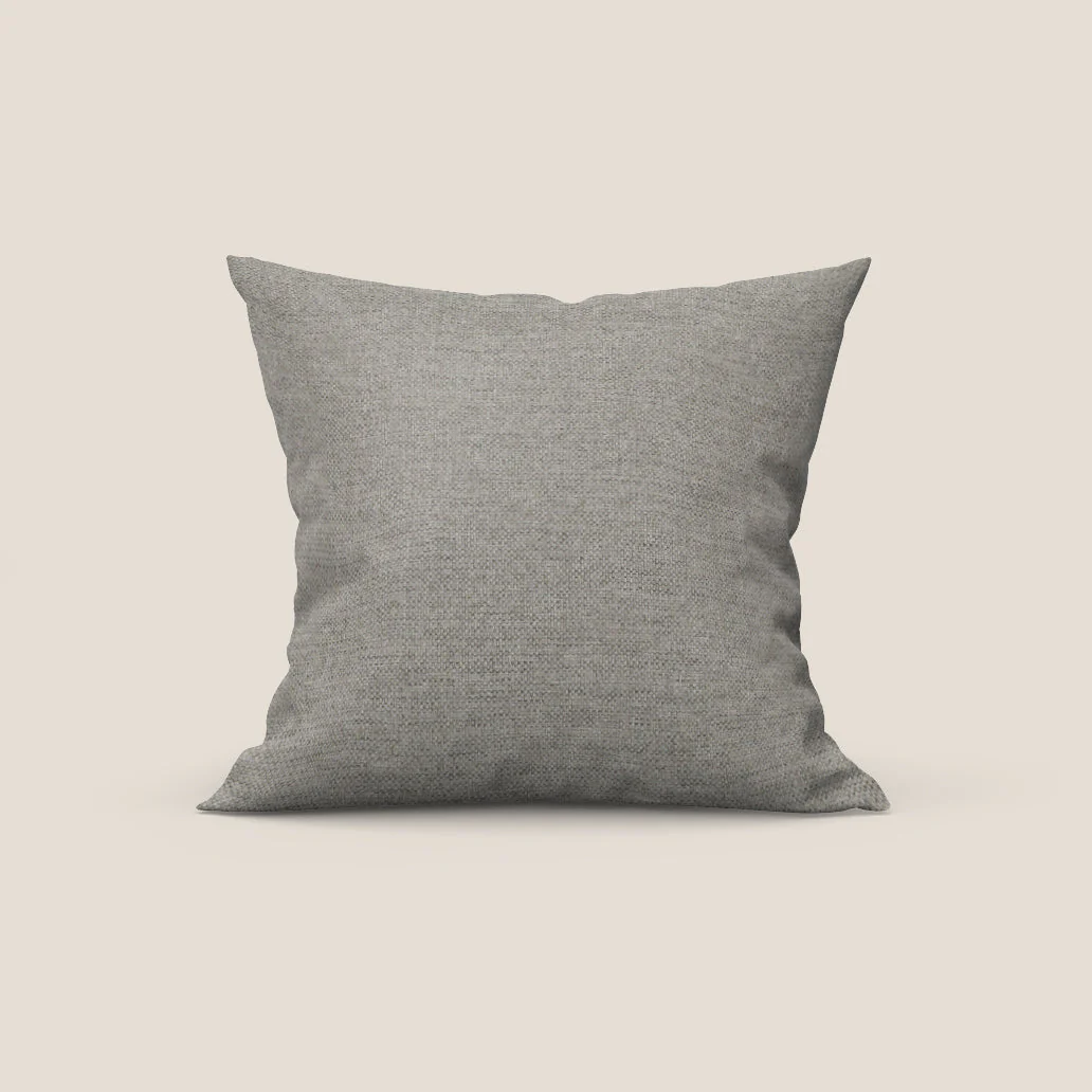 Tobago coussin disponible en différentes couleurs en tissu flammé effet coton imperméable T19 beige