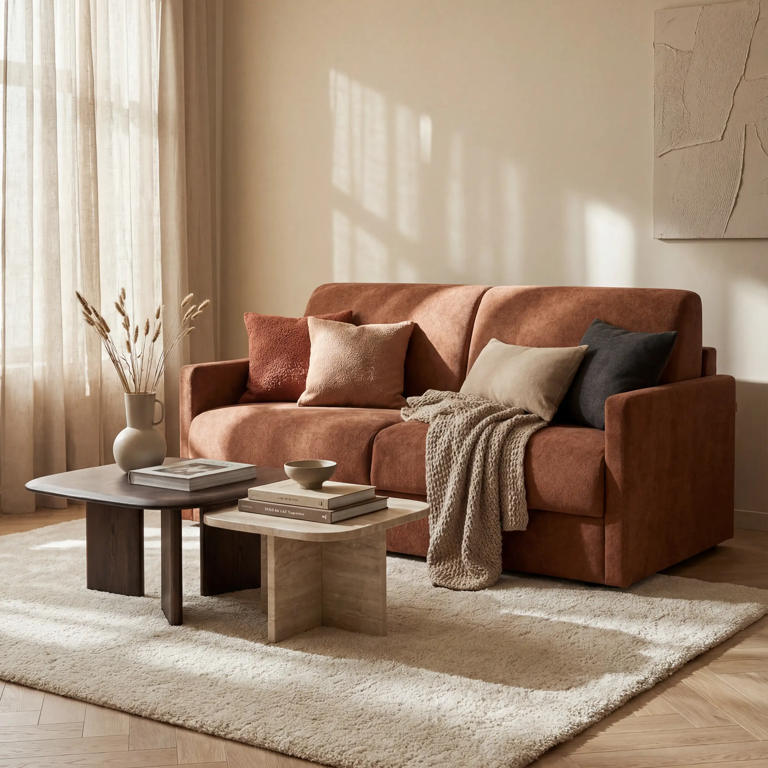 Tommy Canapé convertible 2 et 3 places - 100% déhoussable en tissu effet coton détachable T33 - Image 2