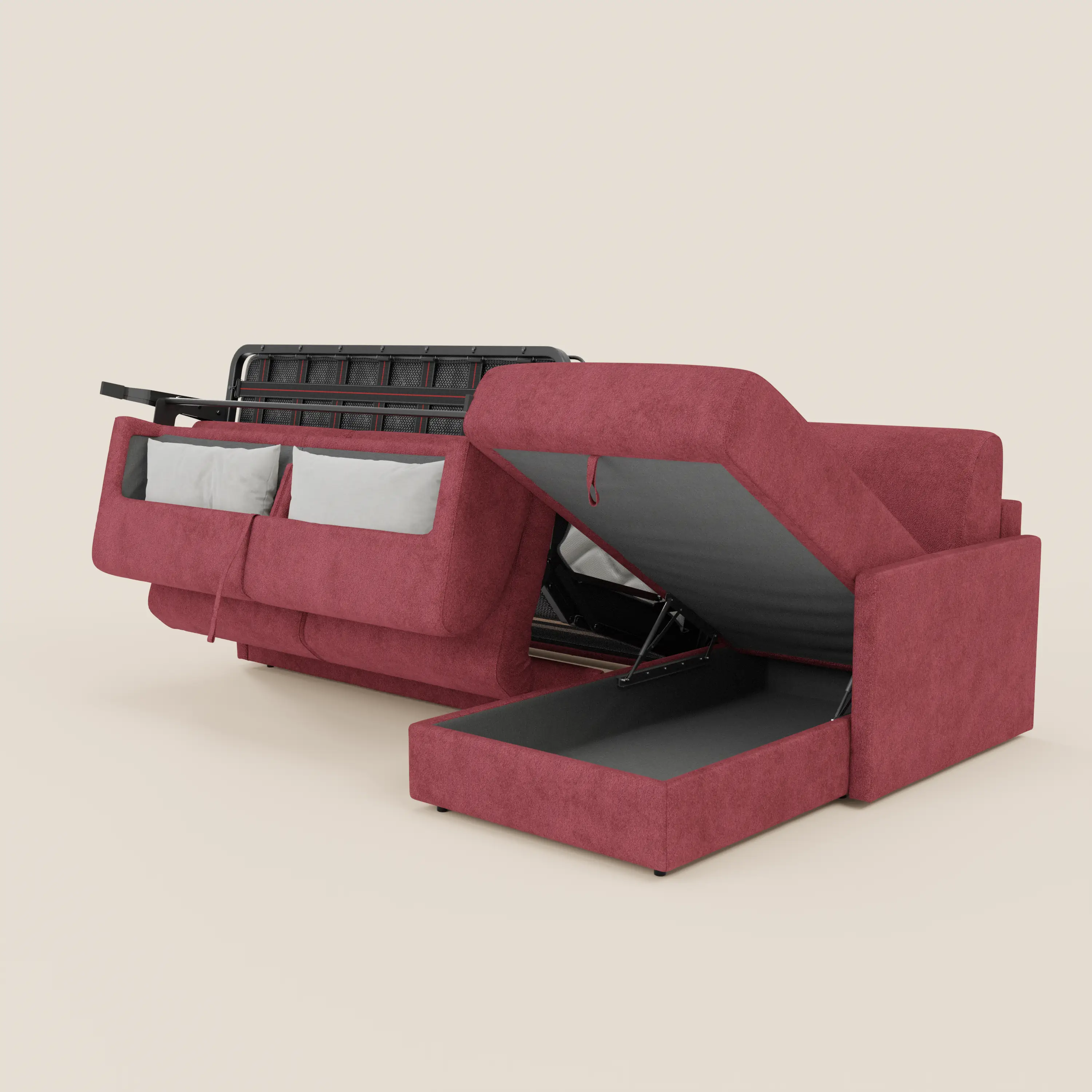 Tommy Canapé convertible avec méridienne coffre - design minimaliste et déhoussable en tissu détachable effet coton T33 - Image 105