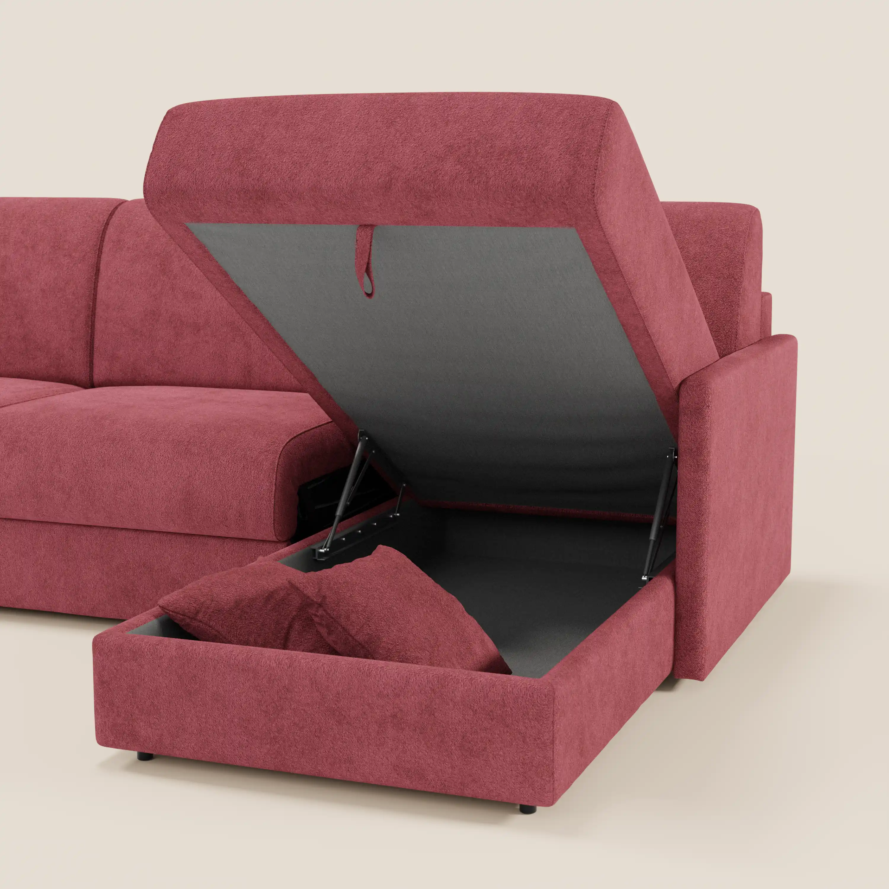 Tommy Canapé convertible avec méridienne coffre - design minimaliste et déhoussable en tissu détachable effet coton T33 - Image 108