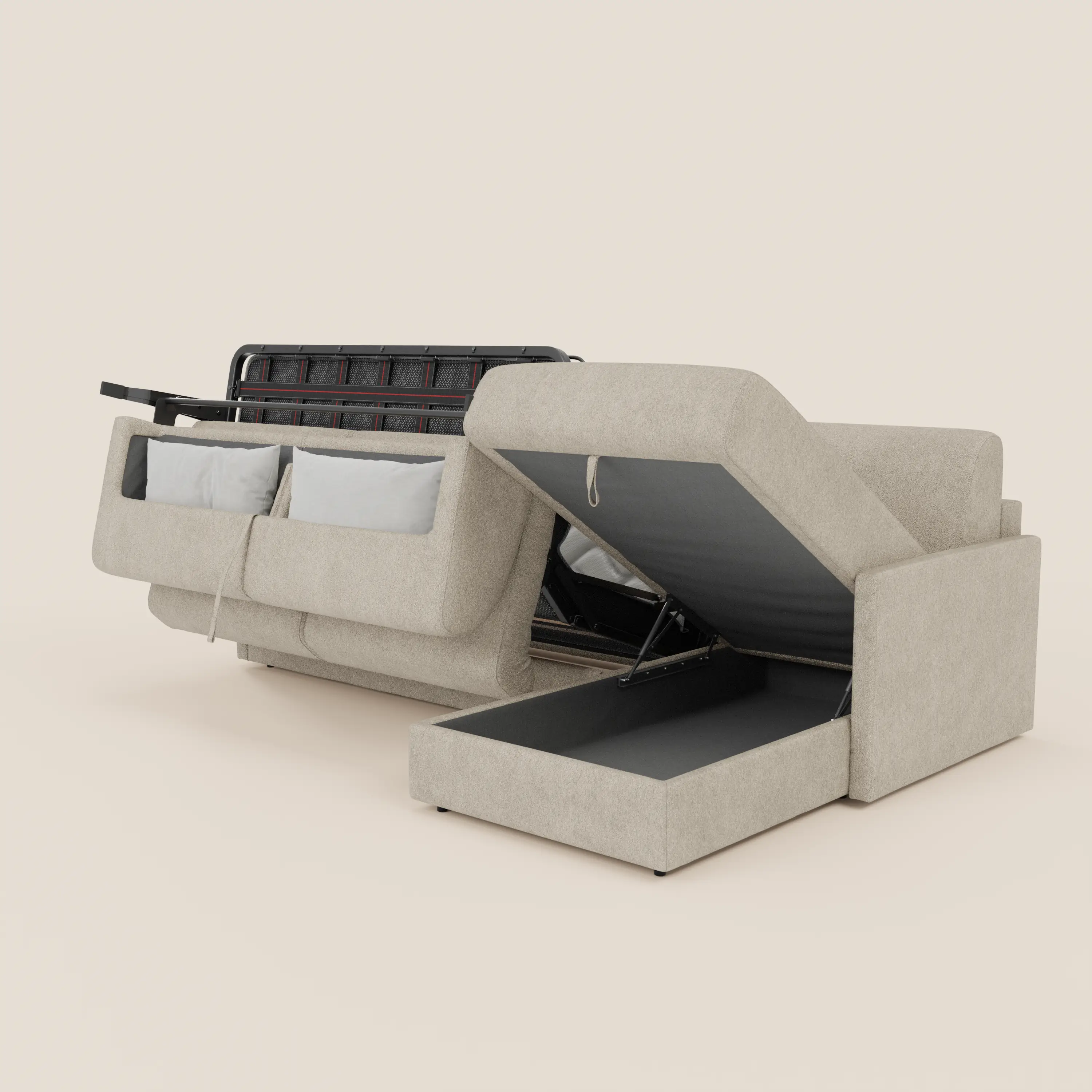 Tommy Canapé convertible avec méridienne coffre - design minimaliste et déhoussable en tissu détachable effet coton T33 - Image 121